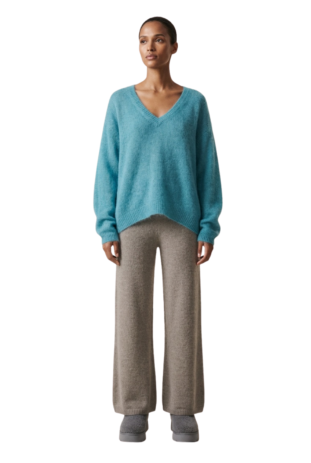 Silja V Neck Knit Turquoise