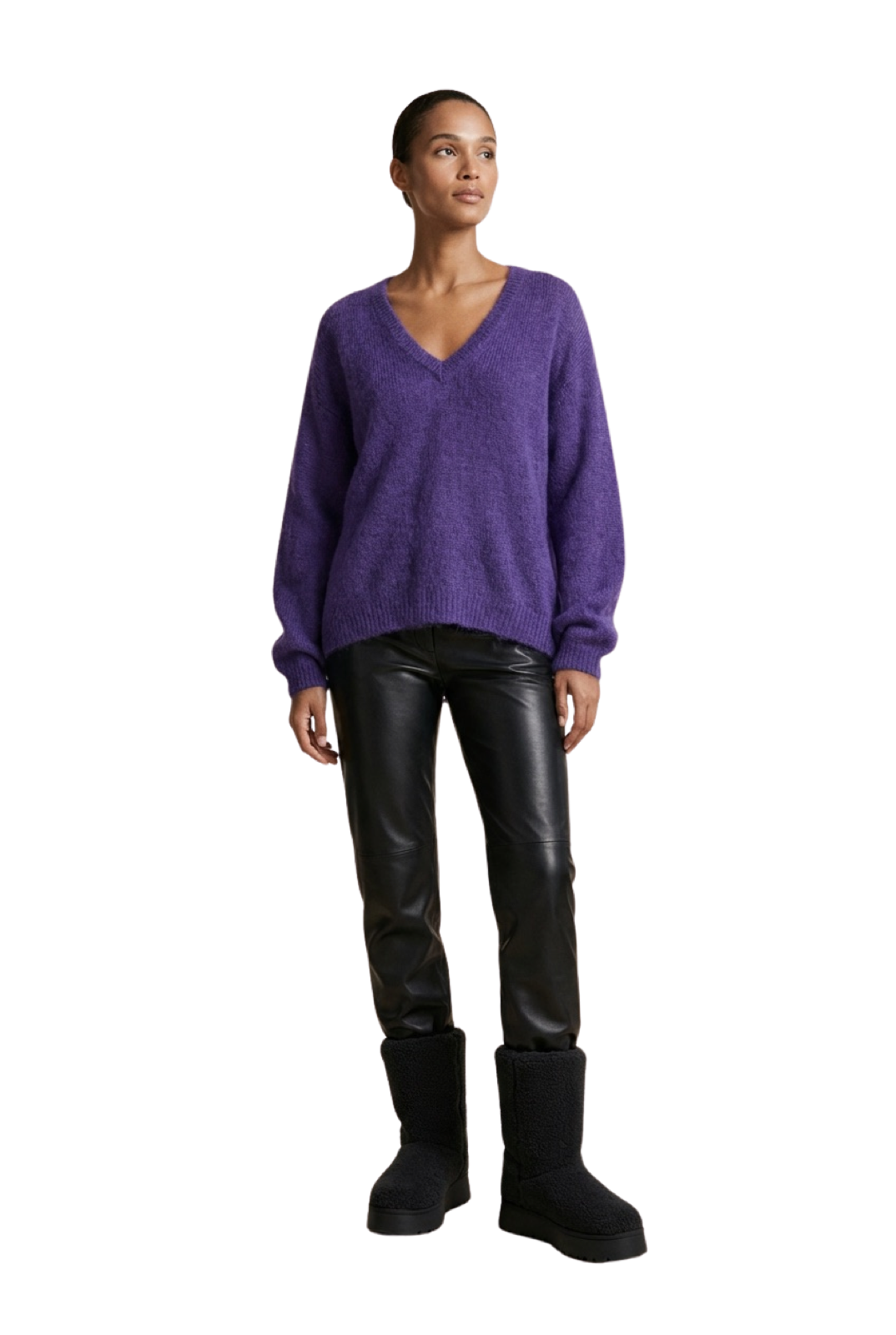 Silja V Neck Knit Violet