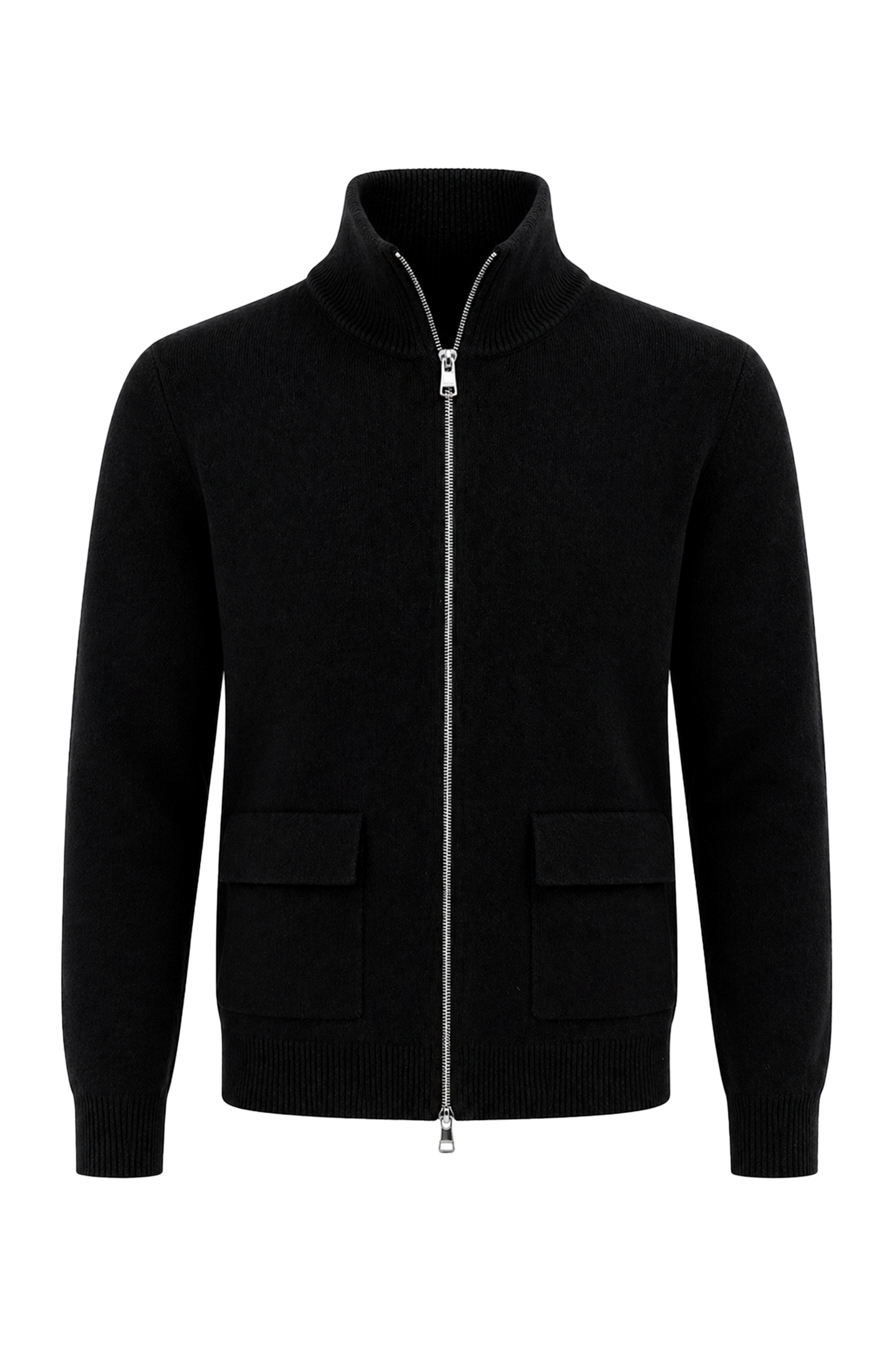 Son High Neck Cashmere Cardigan Black
