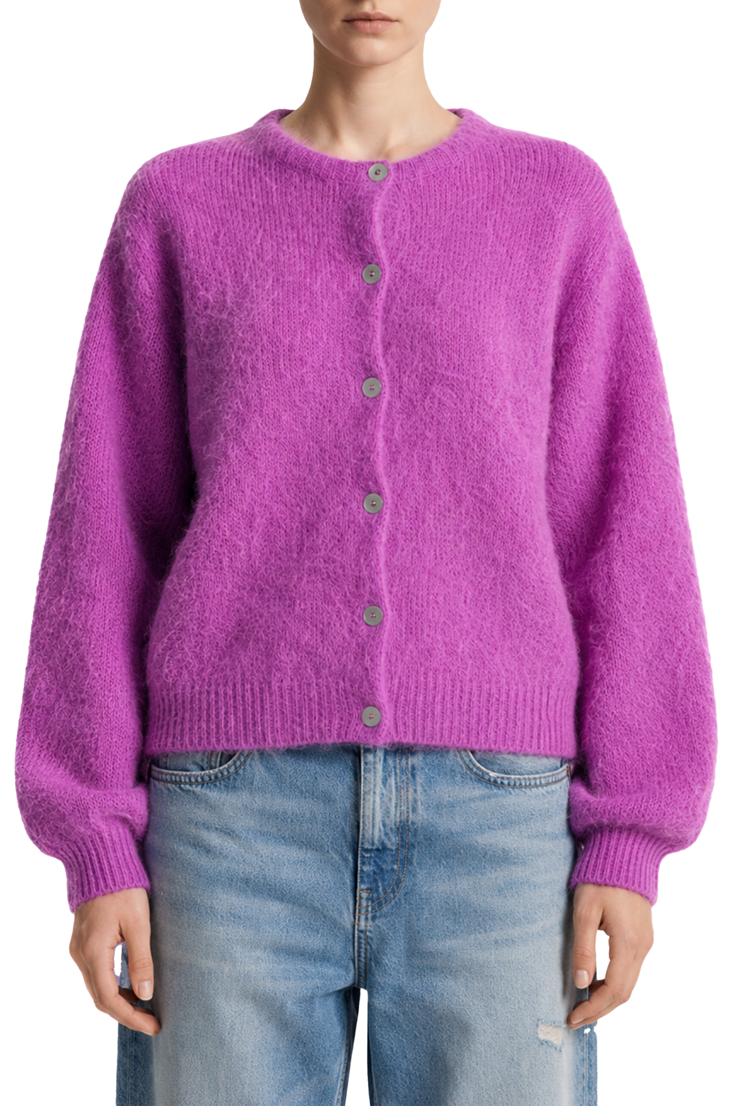 Susan Alpaca Cardigan Pearly Purple