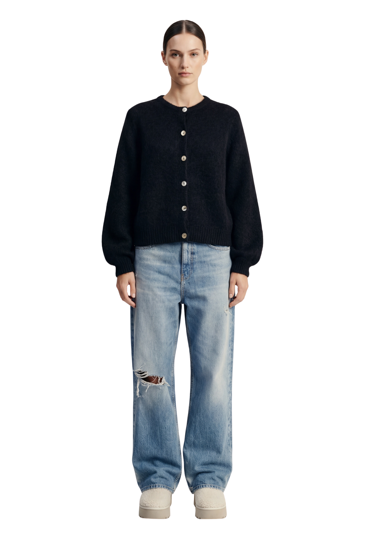 Susan Alpaca Cardigan Black