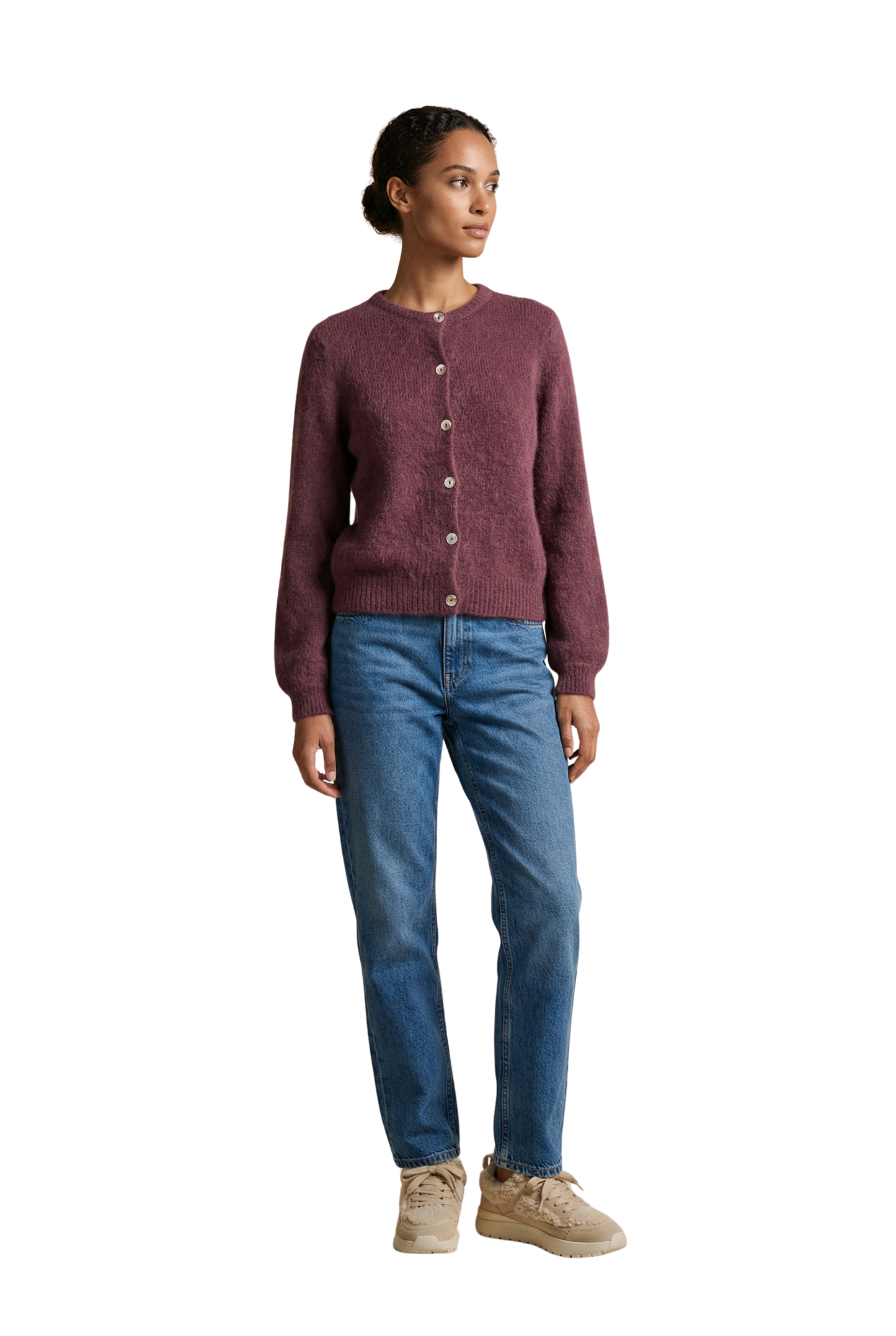 Susan Alpaca Cardigan Bordeaux