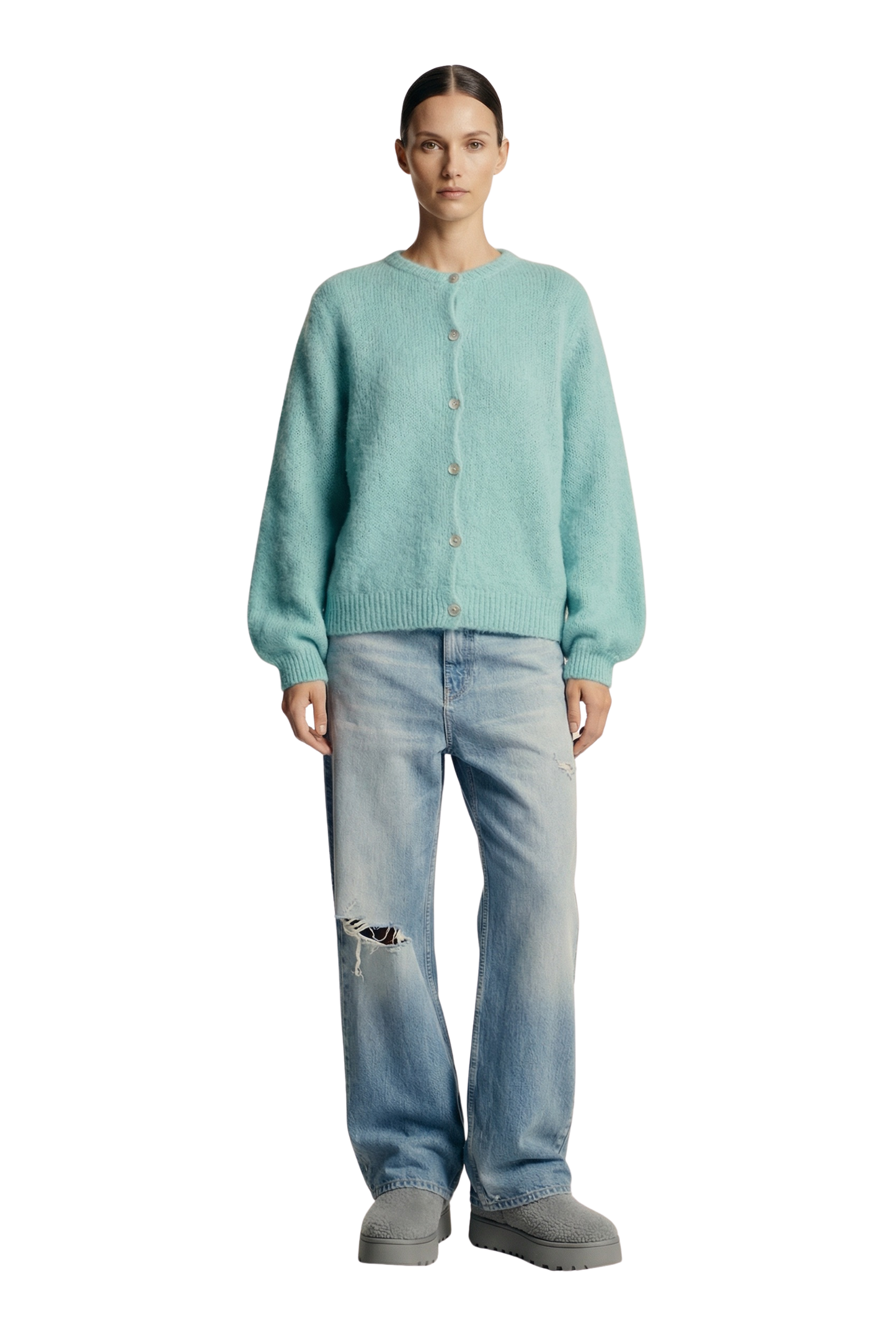 Susan Alpaca Cardigan Seafoam Green