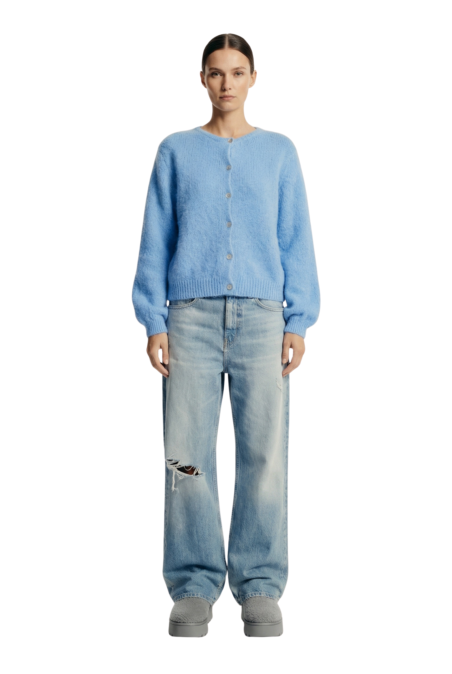 Susan Alpaca Cardigan Sky Blue