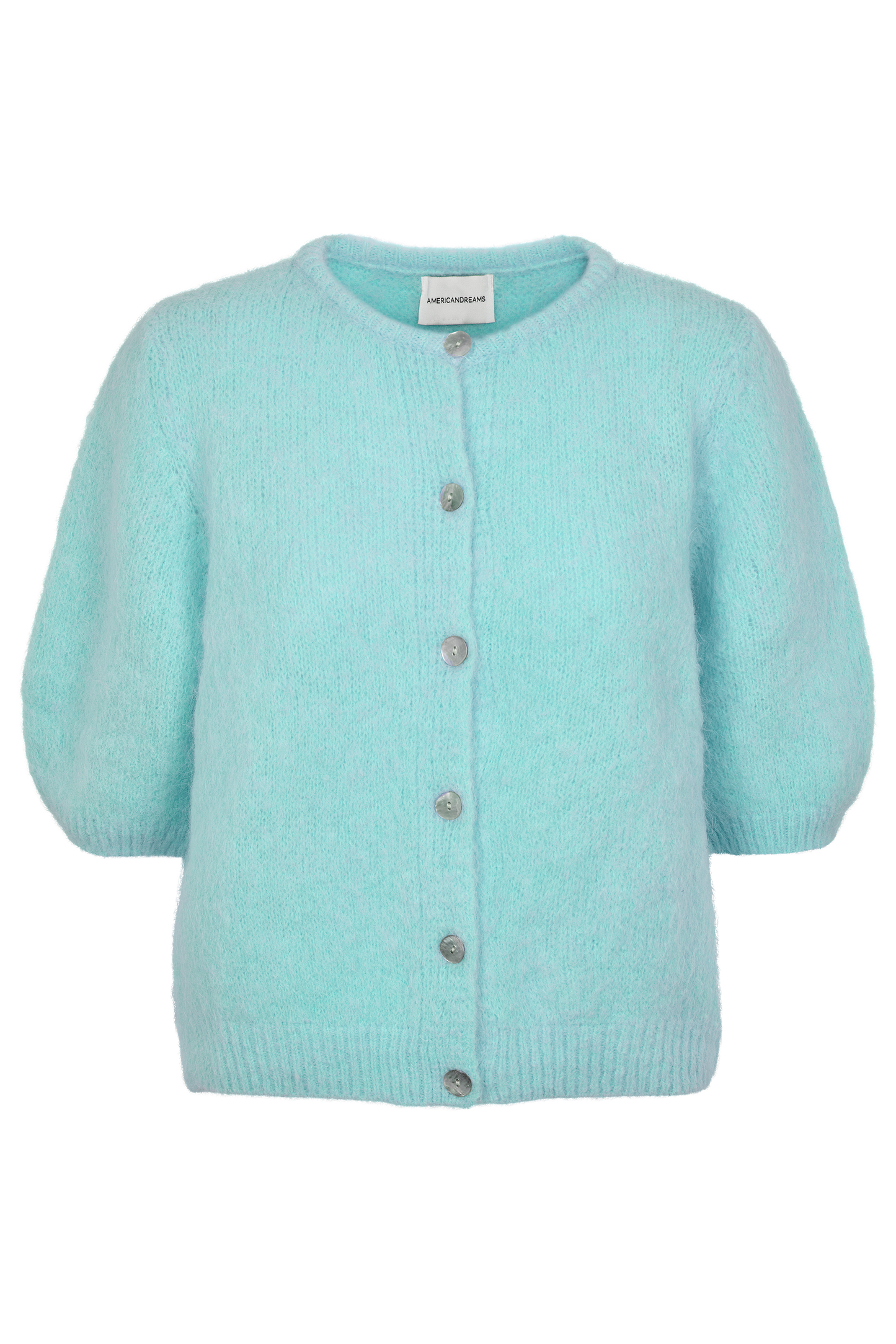 Susan Short Sleeve Cardigan Seafoam Green
