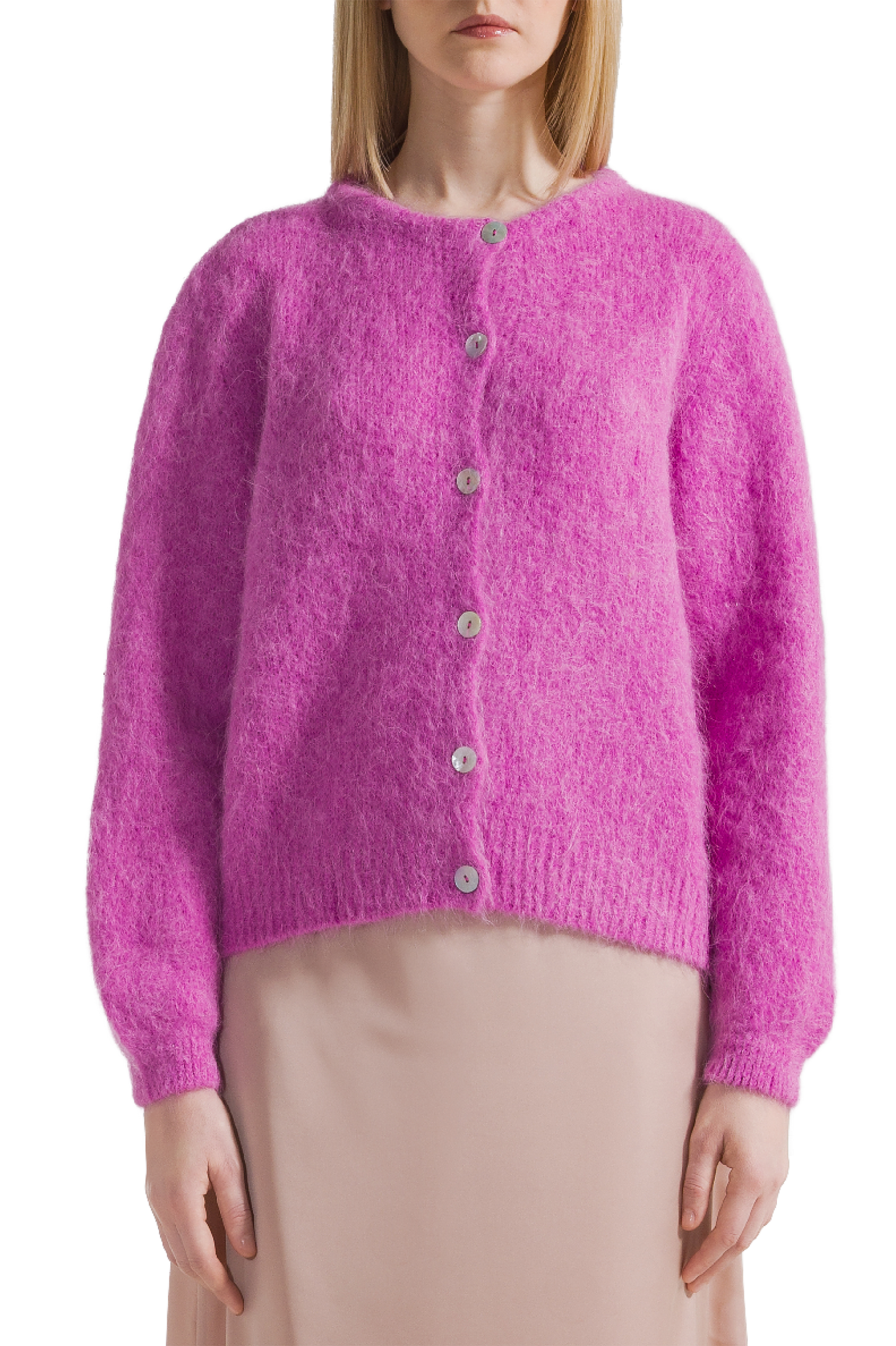 Susan Alpaca Cardigan Pearly Purple