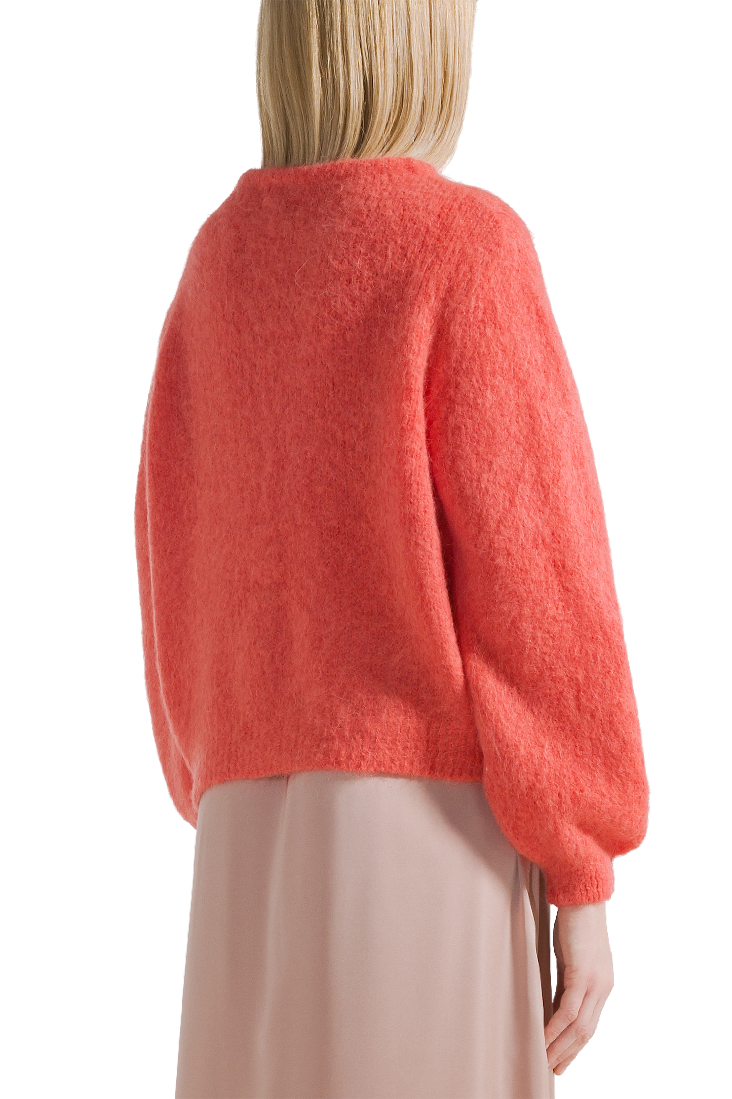 Susan Alpaca Cardigan Coral Red