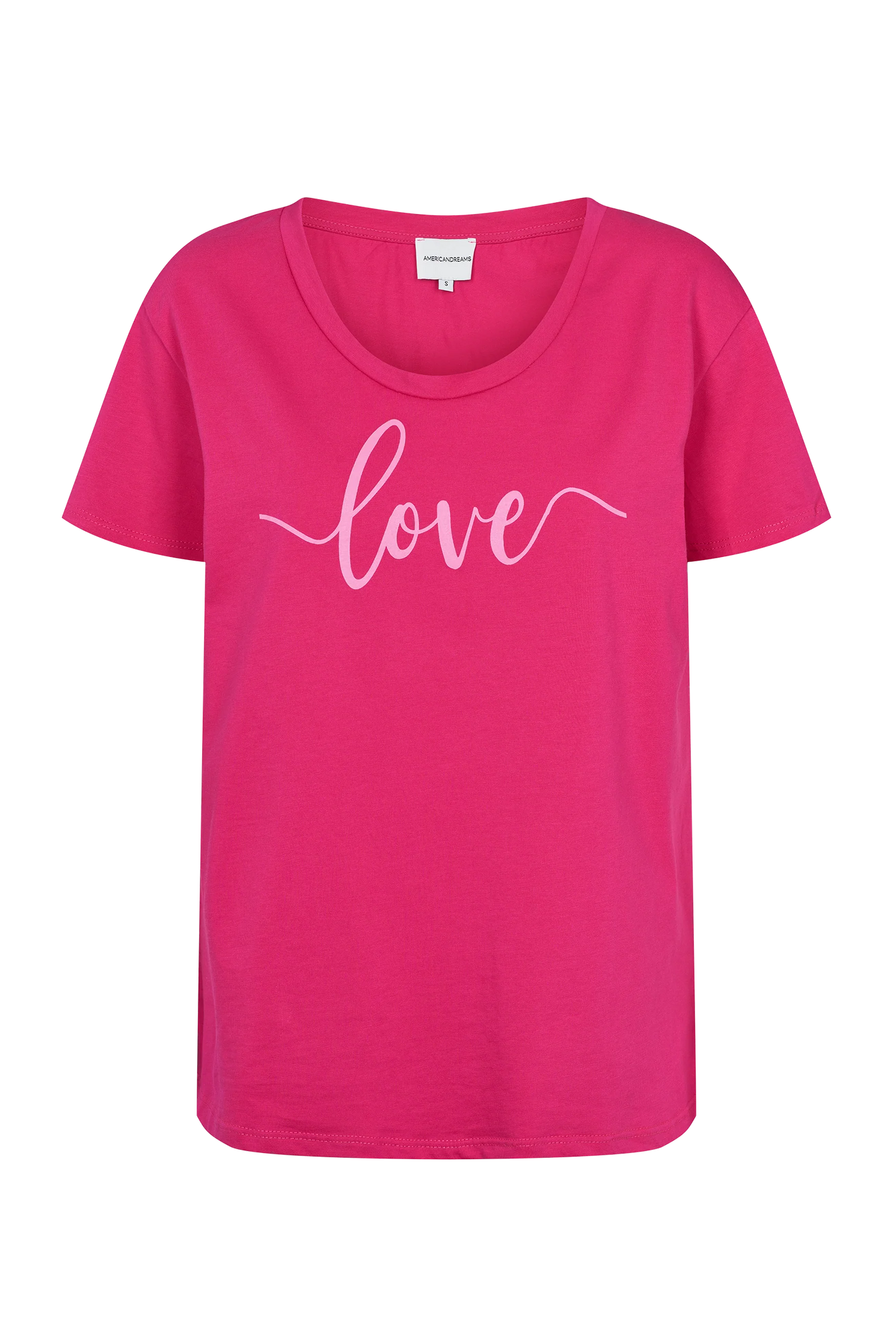 T-shirt Pink Love Cotton Tee W/Light Pink Letters