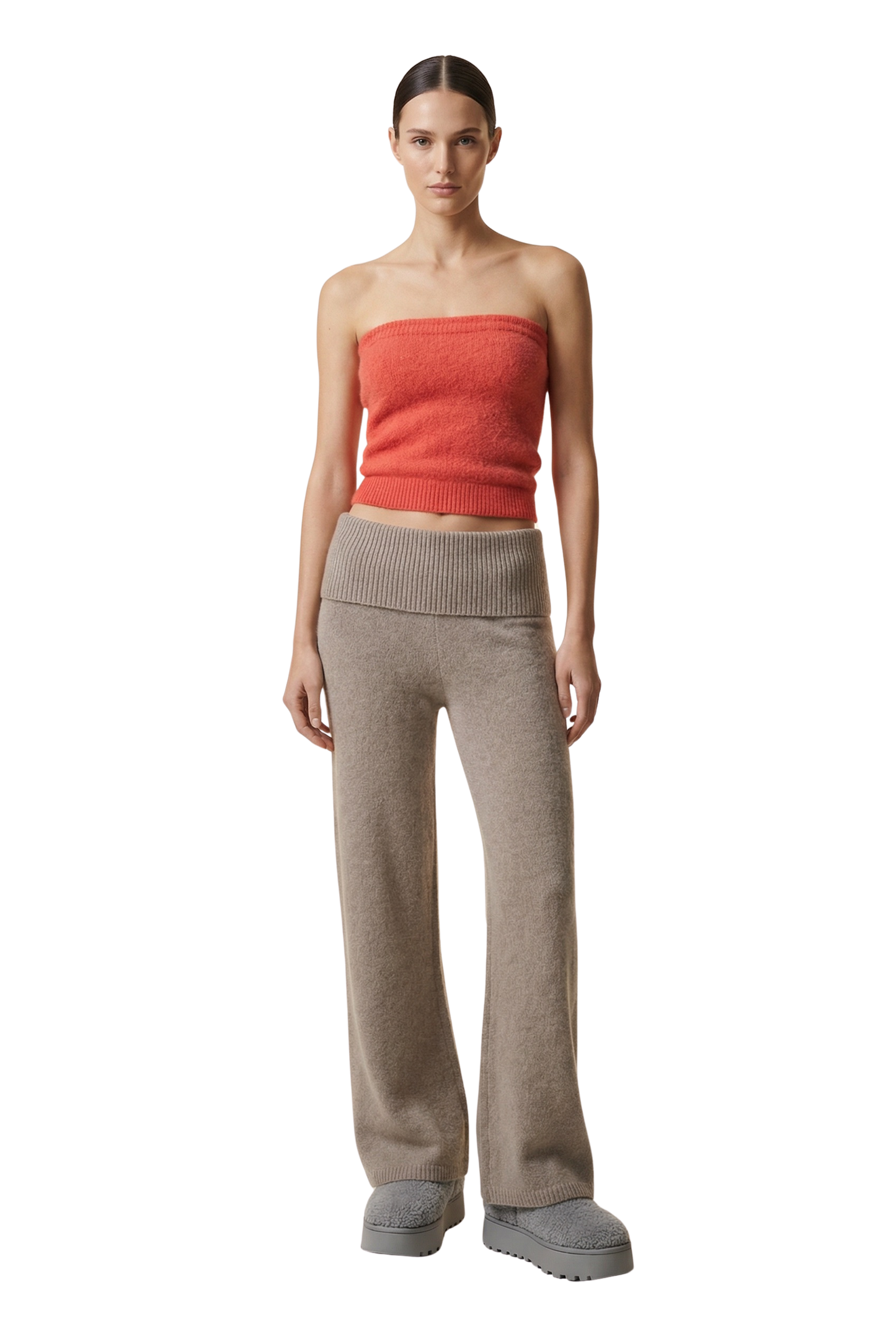 Tessi Bandeau Alpaca Top Coral Red