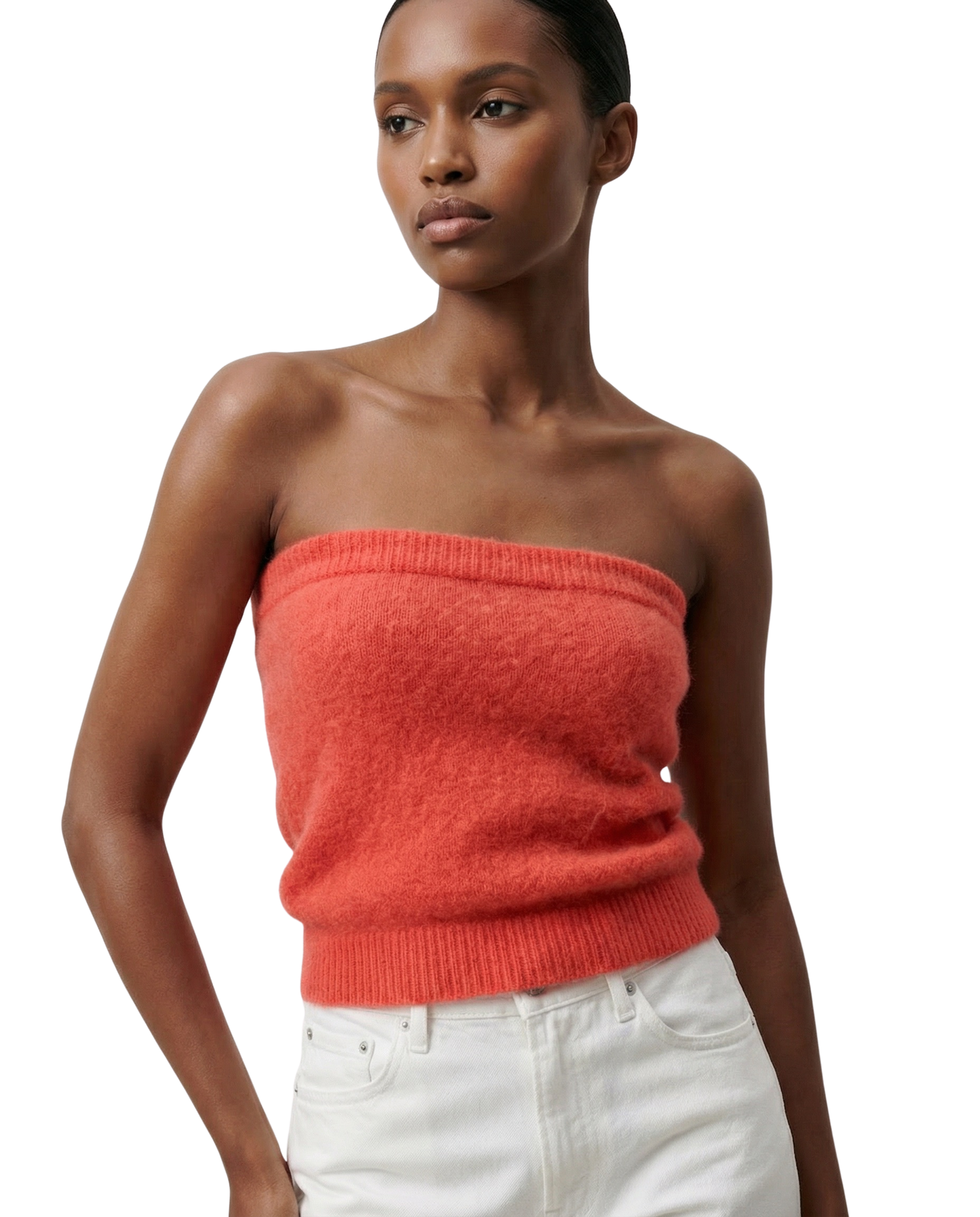 Tessi Bandeau Alpaca Top Coral Red