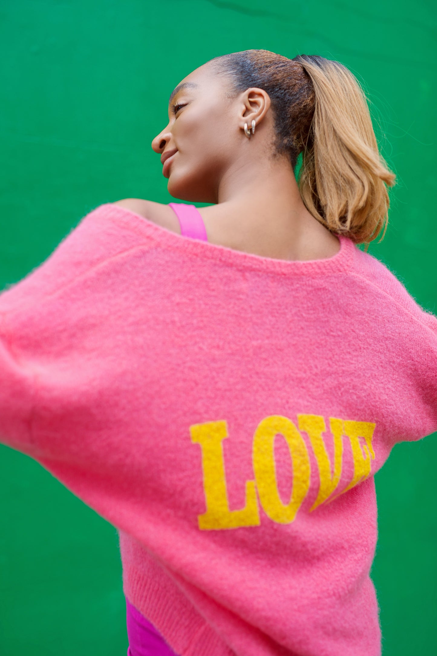 Silja Back Letters Pink W/ Yellow Letters (LOVE)