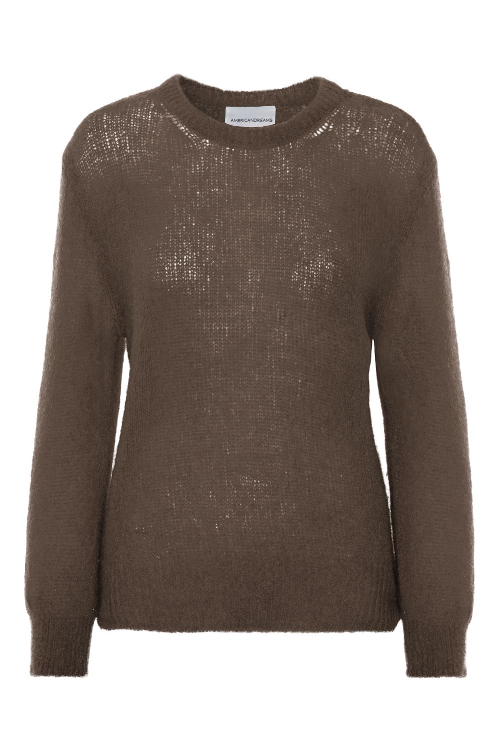 Ulla O Neck Knit Pullover Dark Brown
