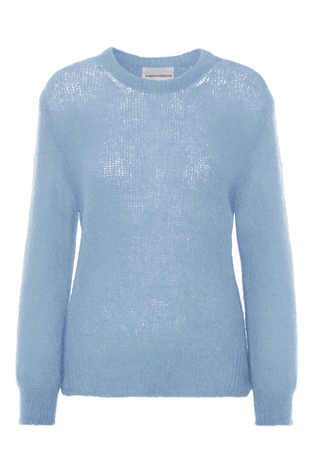 Ulla O Neck Knit Pullover Light Blue