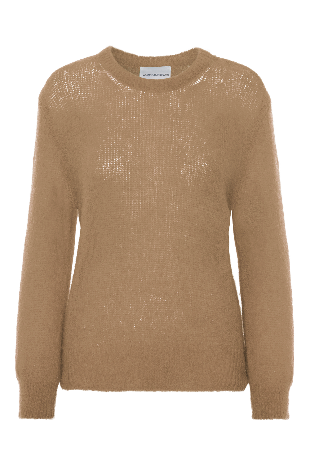 Ulla O Neck Knit Pullover Medium Brown