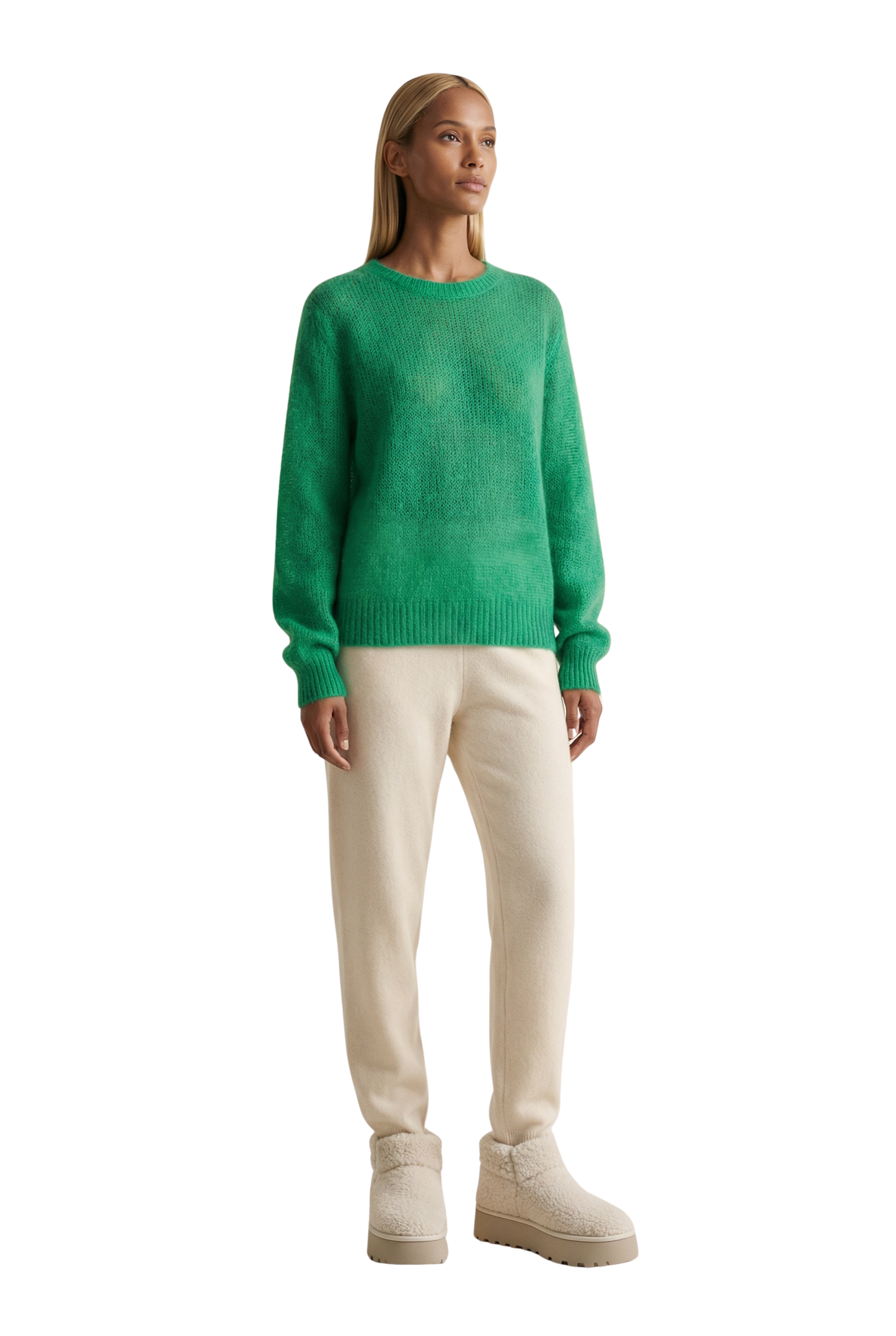 Ulla O Neck Knit Pullover Emerald Green