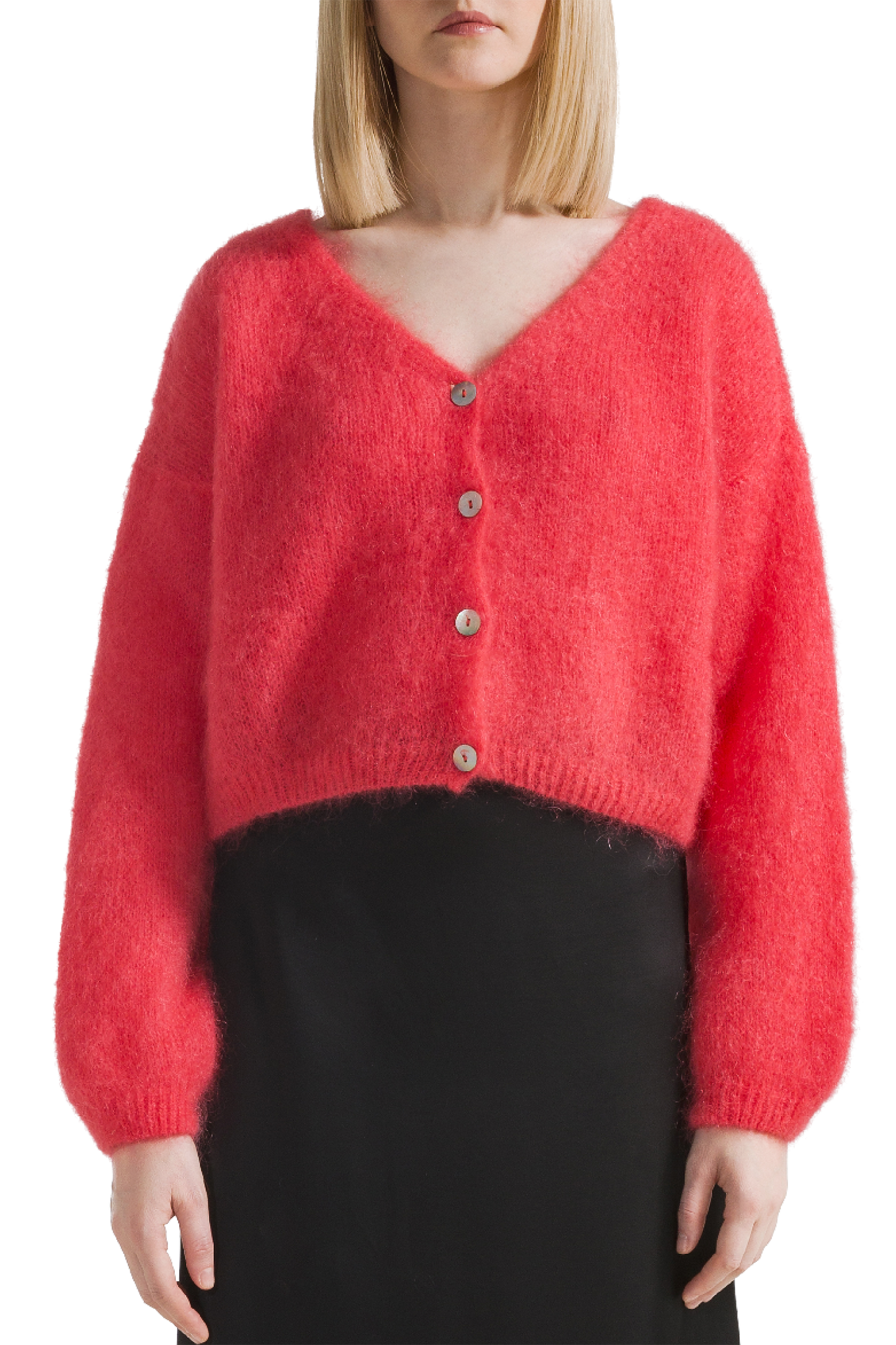 Cornelia Cropped Cardigan Lipstick Red