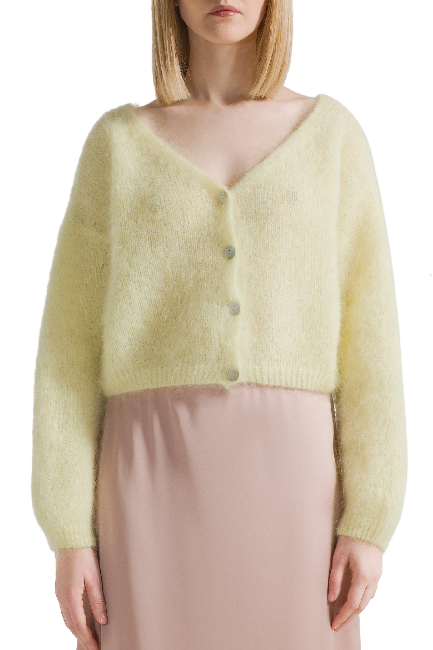 Cornelia Cropped Cardigan Light Yellow