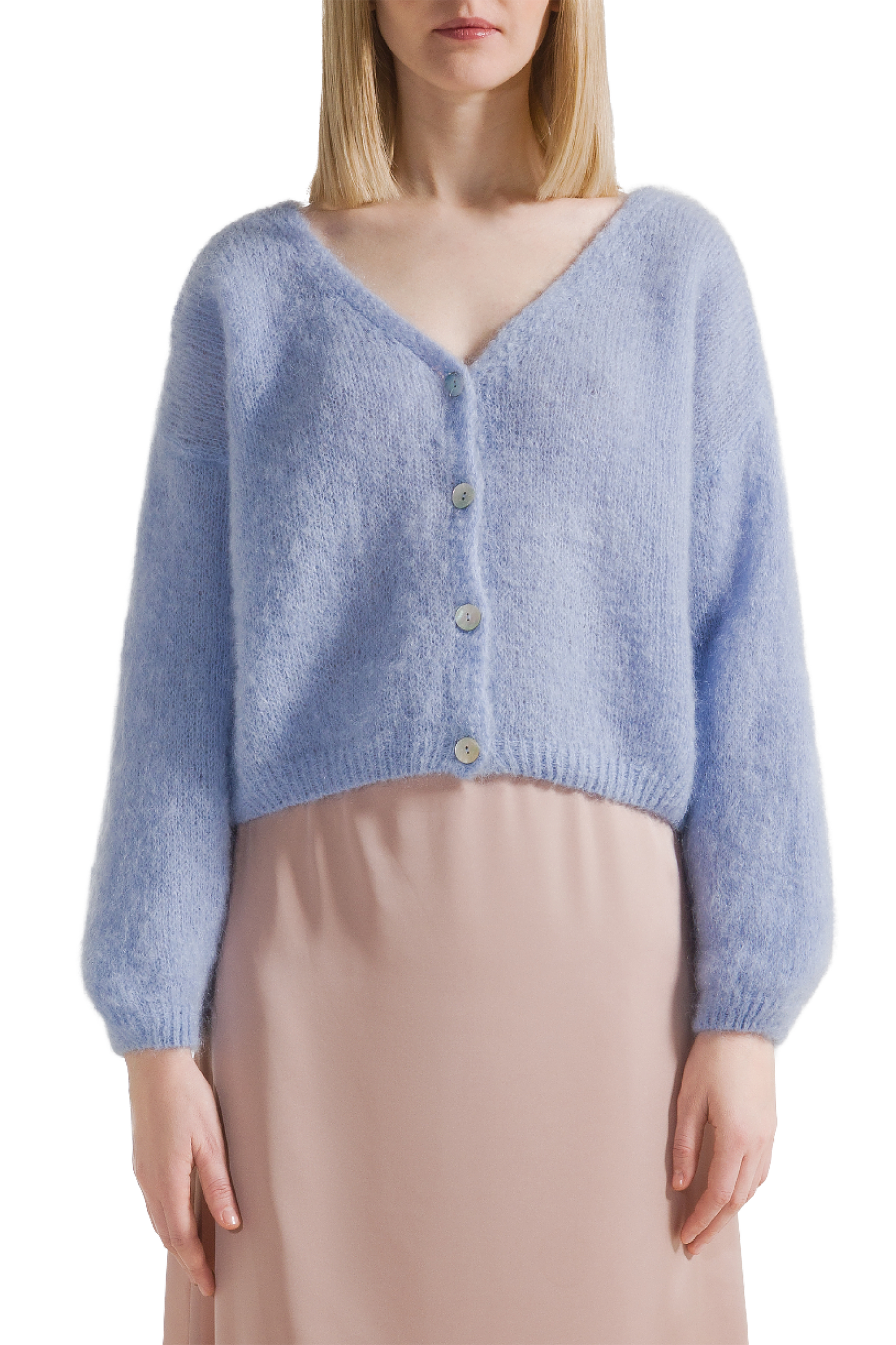 Cornelia Cropped Cardigan Light Blue