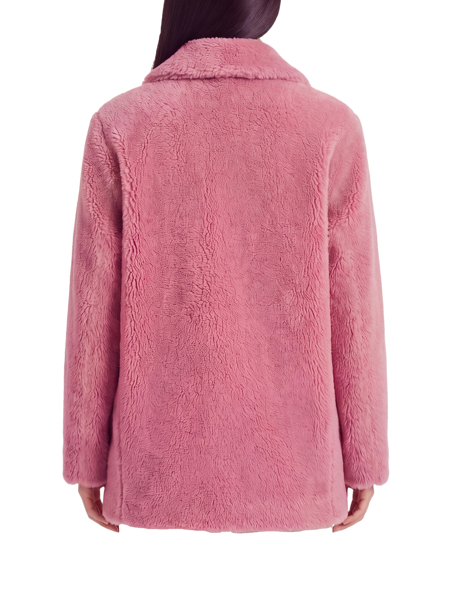 Fiona Short Coat Without Fur Pink Model Upper Back