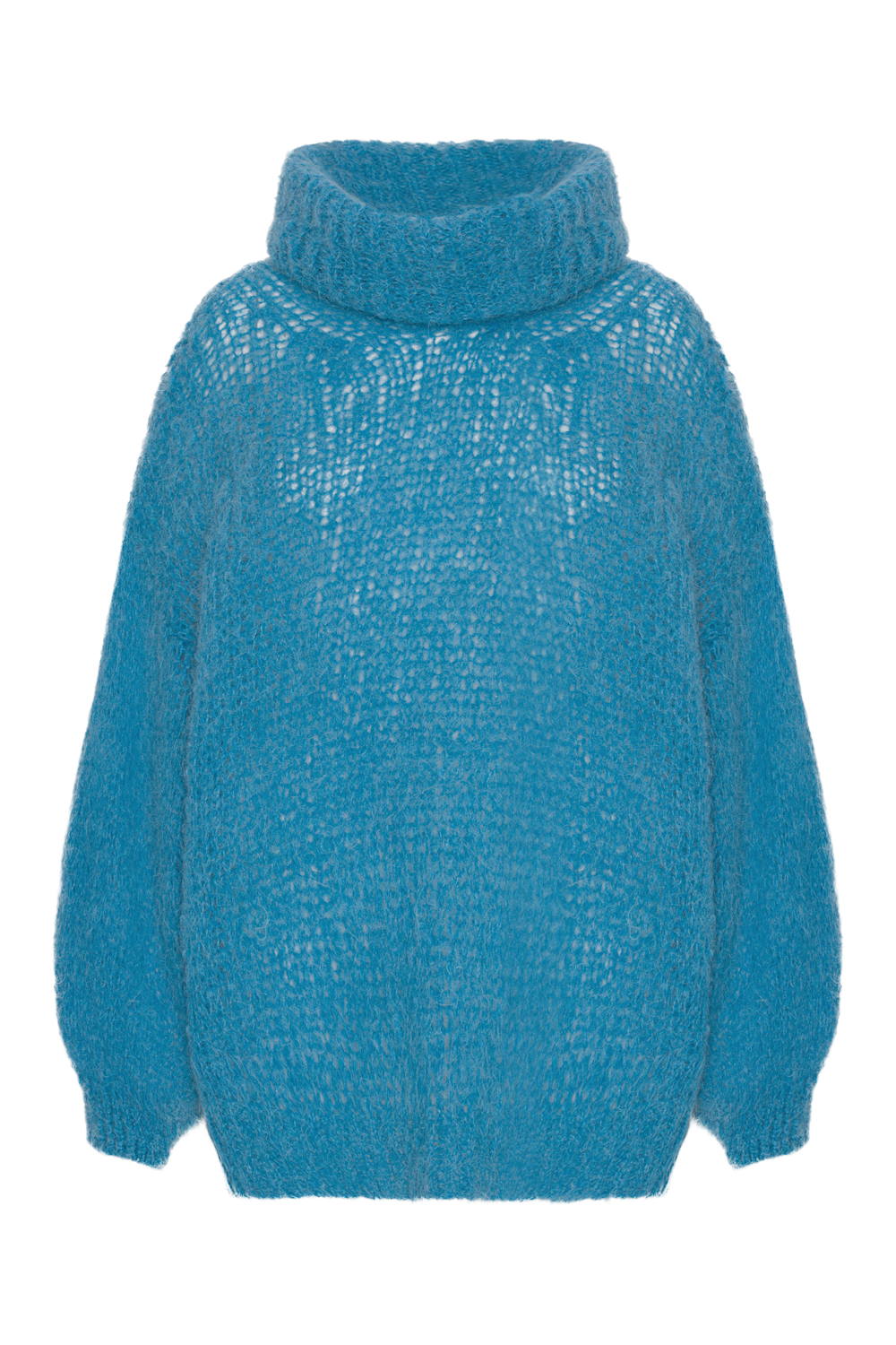 Pepper Roll Neck Alpaca Pullover Aqua Blue