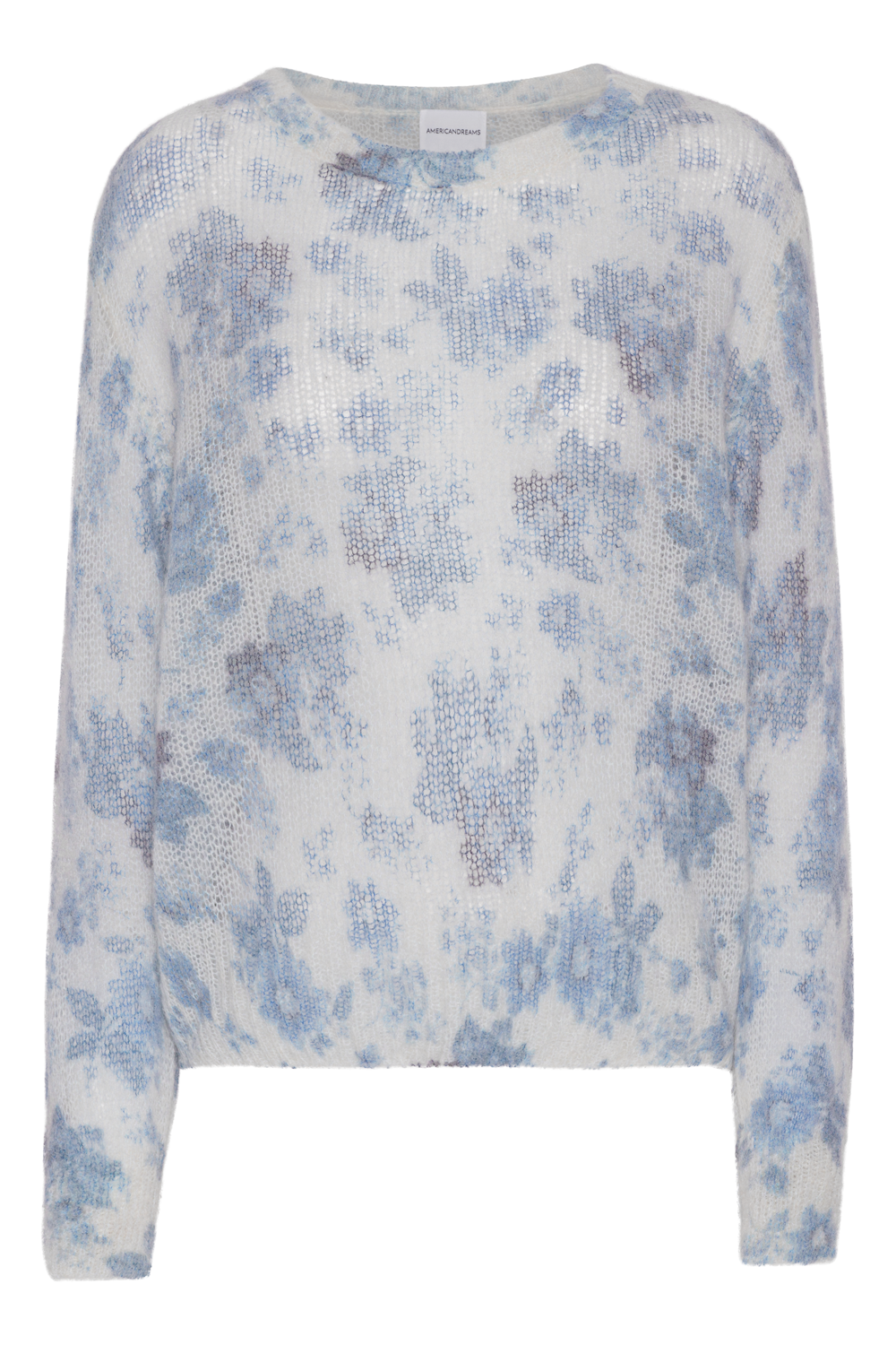Ulla O Neck Knit Pullover Blue Flower - Sample