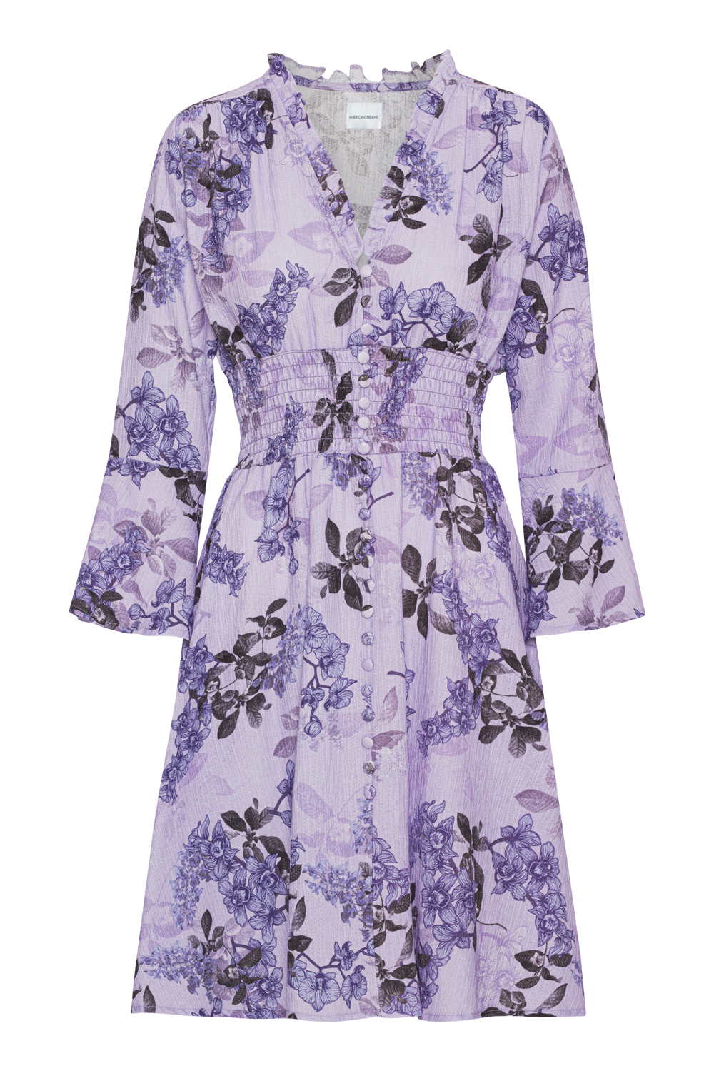 Sally Cotton Short Dress Lilac Flower
