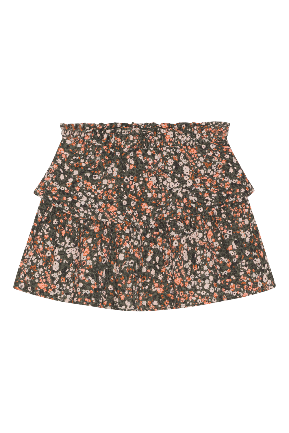 Sally Cotton Skirt Kids Army Flower - Sample
