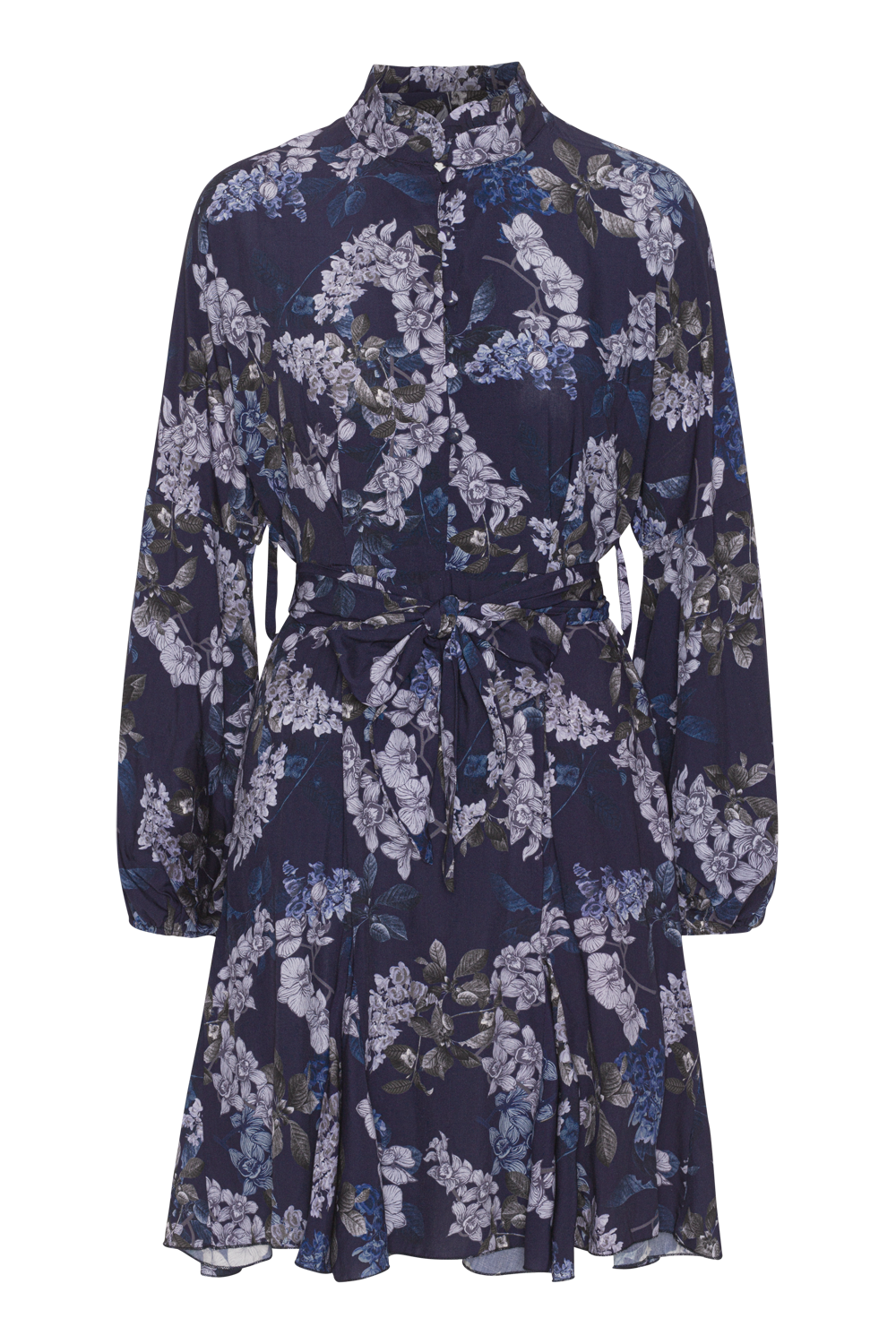 Aia Viscose Dress Violet Big Flower