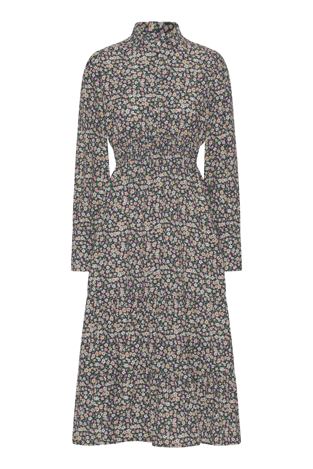 Steph Long Cotton Dress Navy Flower - Sample