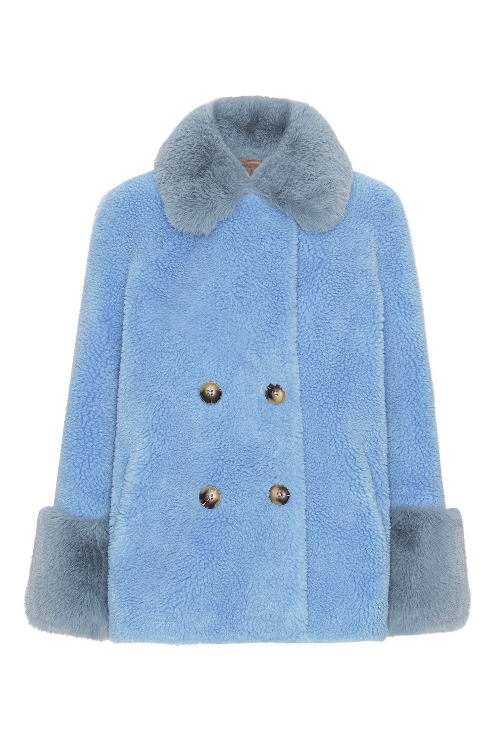 Fiona Short Wool Coat Sky Blue