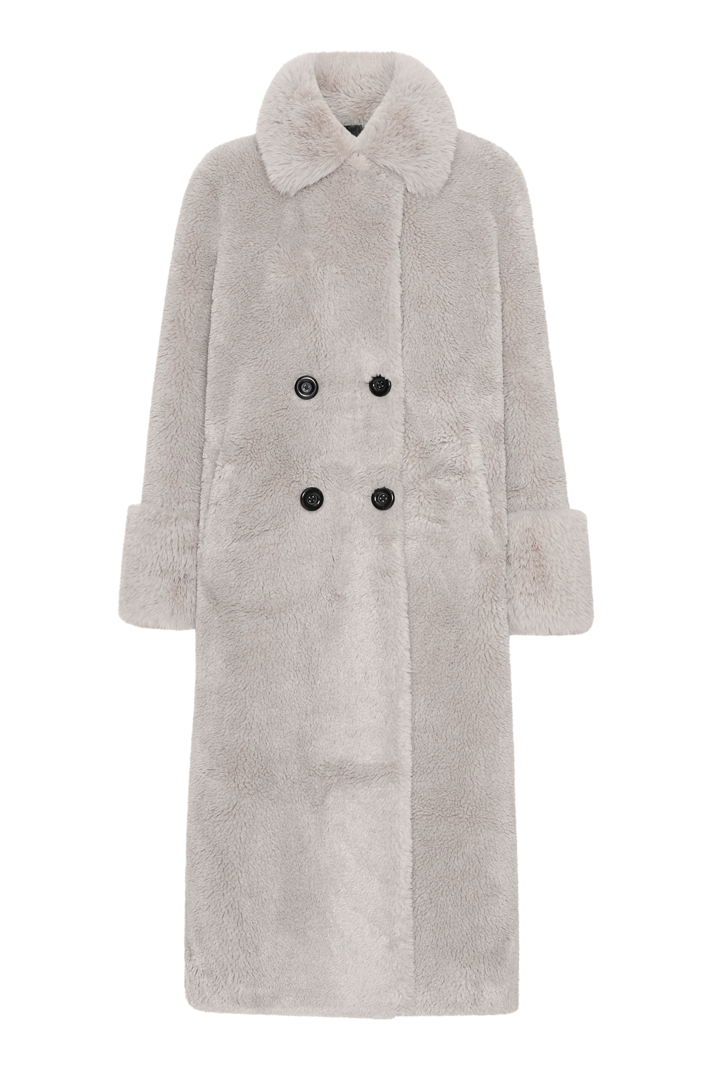 Fiona Long Wool Coat Light Grey