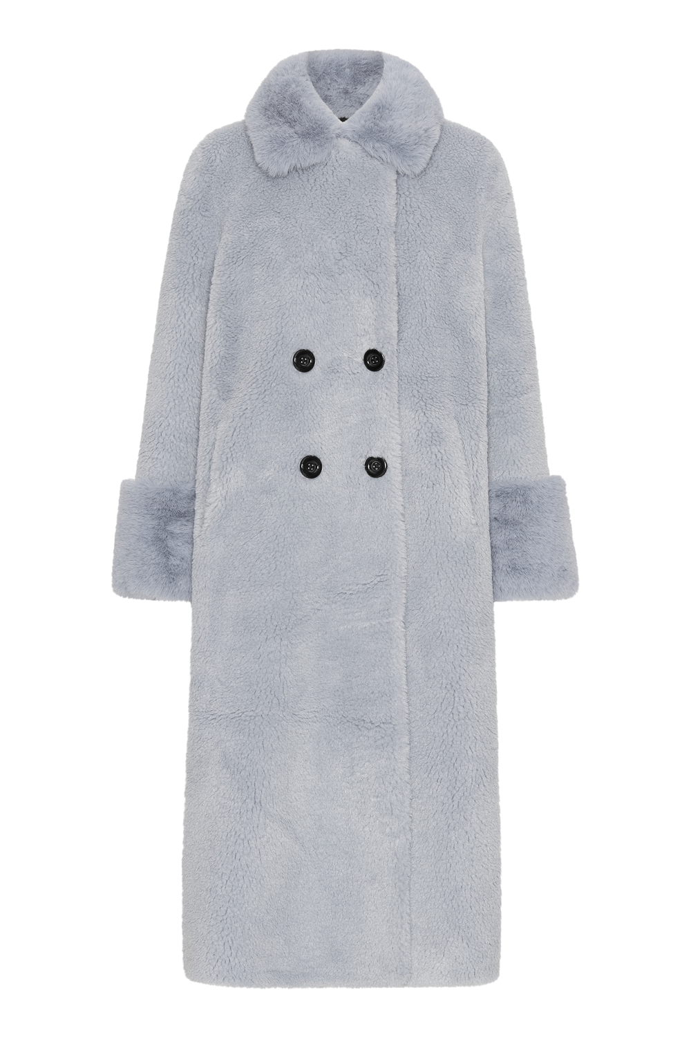 Fiona Long Wool Coat Light Blue