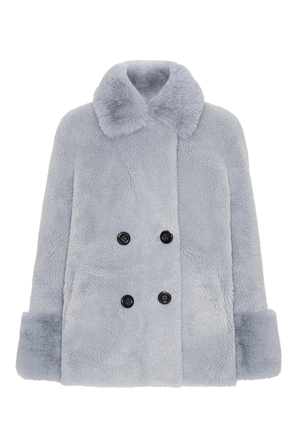 Fiona Short Wool Coat Light Blue