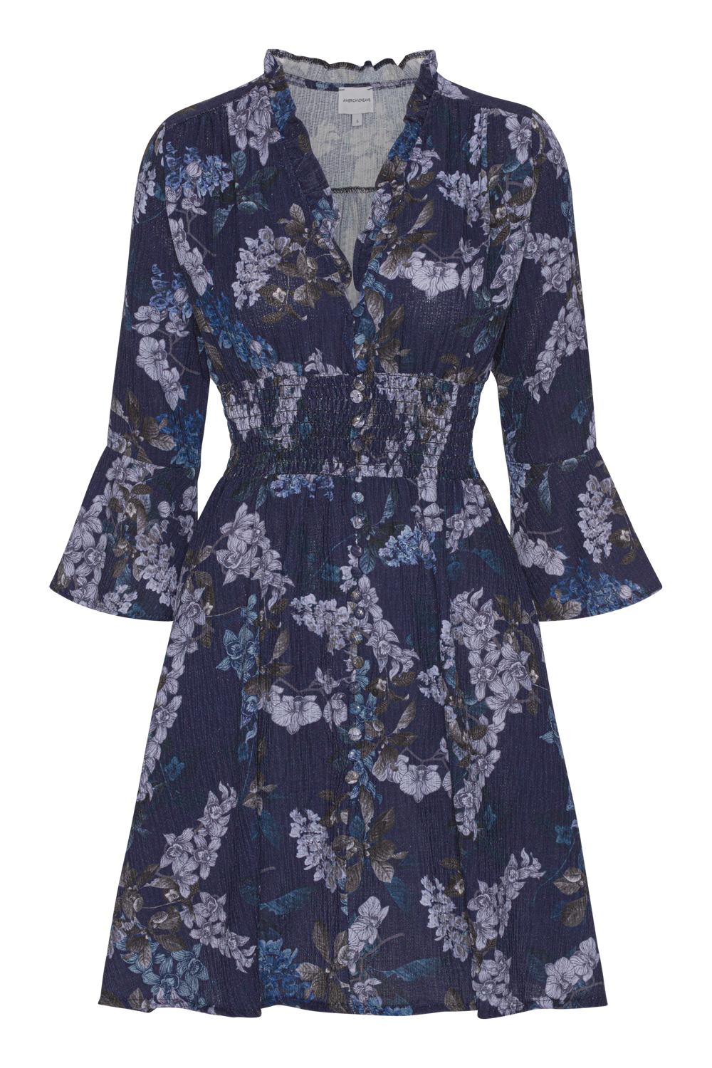 Sally Cotton Short Dress Violet Flower