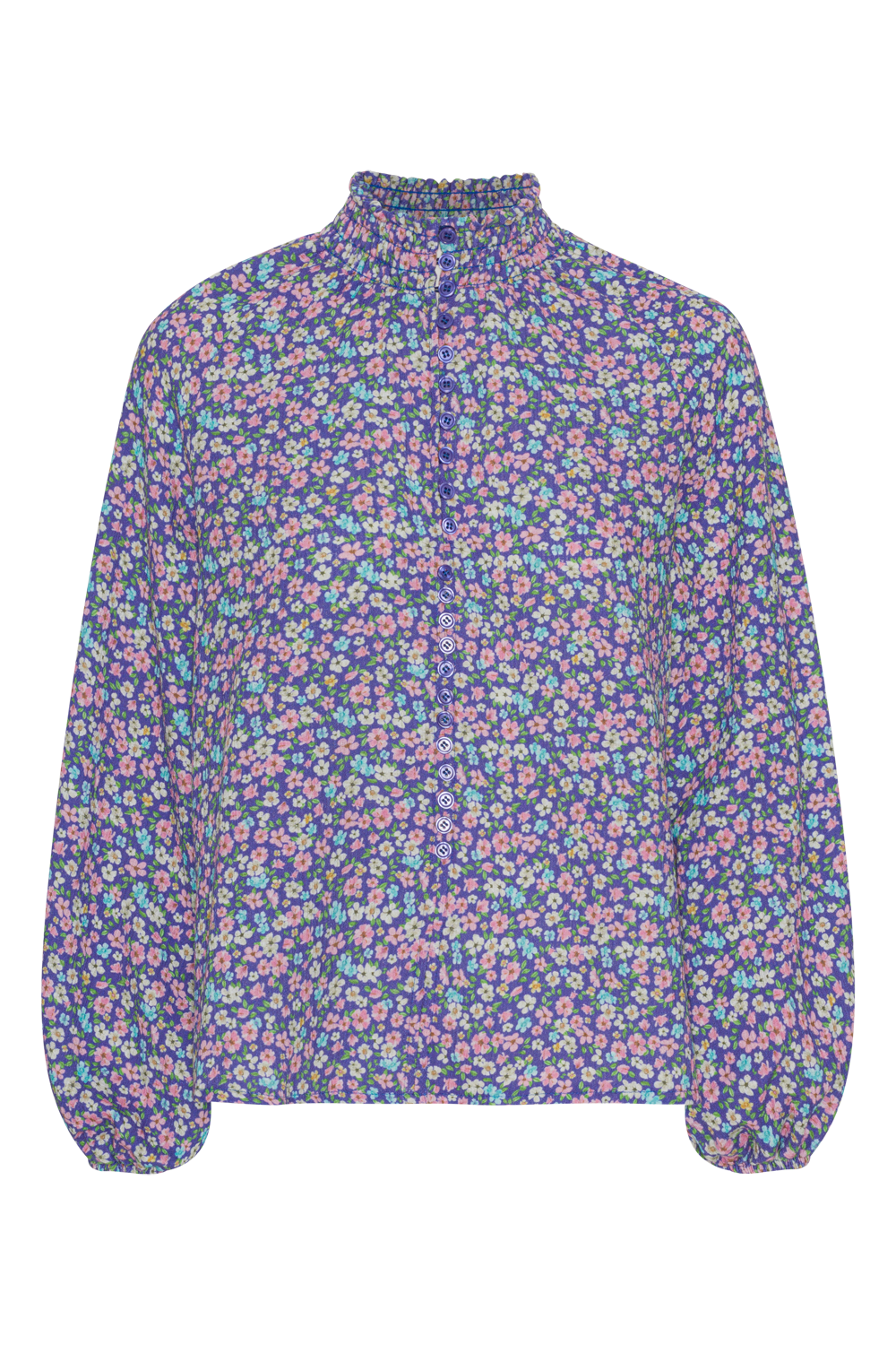 Perla Cotton Shirt Lilac Multi Small Flower