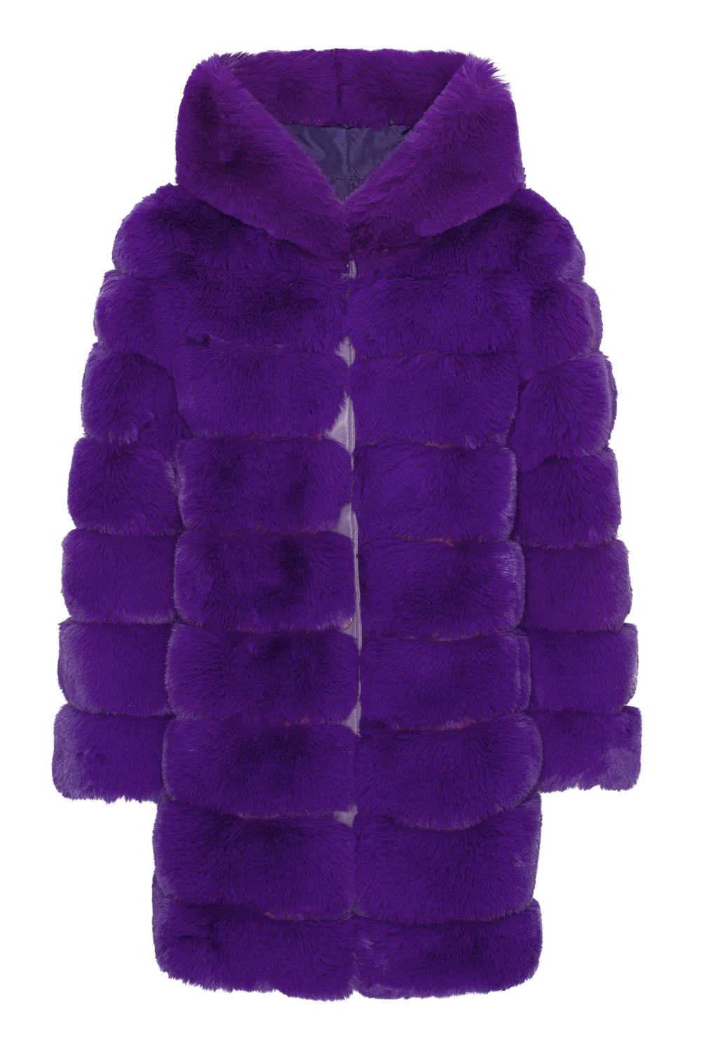 Blake Faux Fur Coat Long Deep Purple