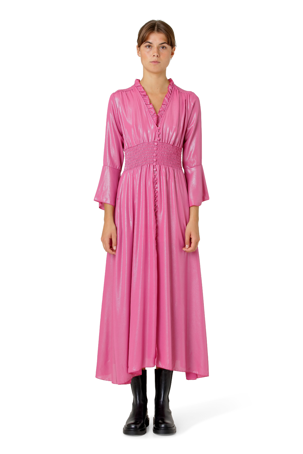 Sally Long Shimmer Dress Pink