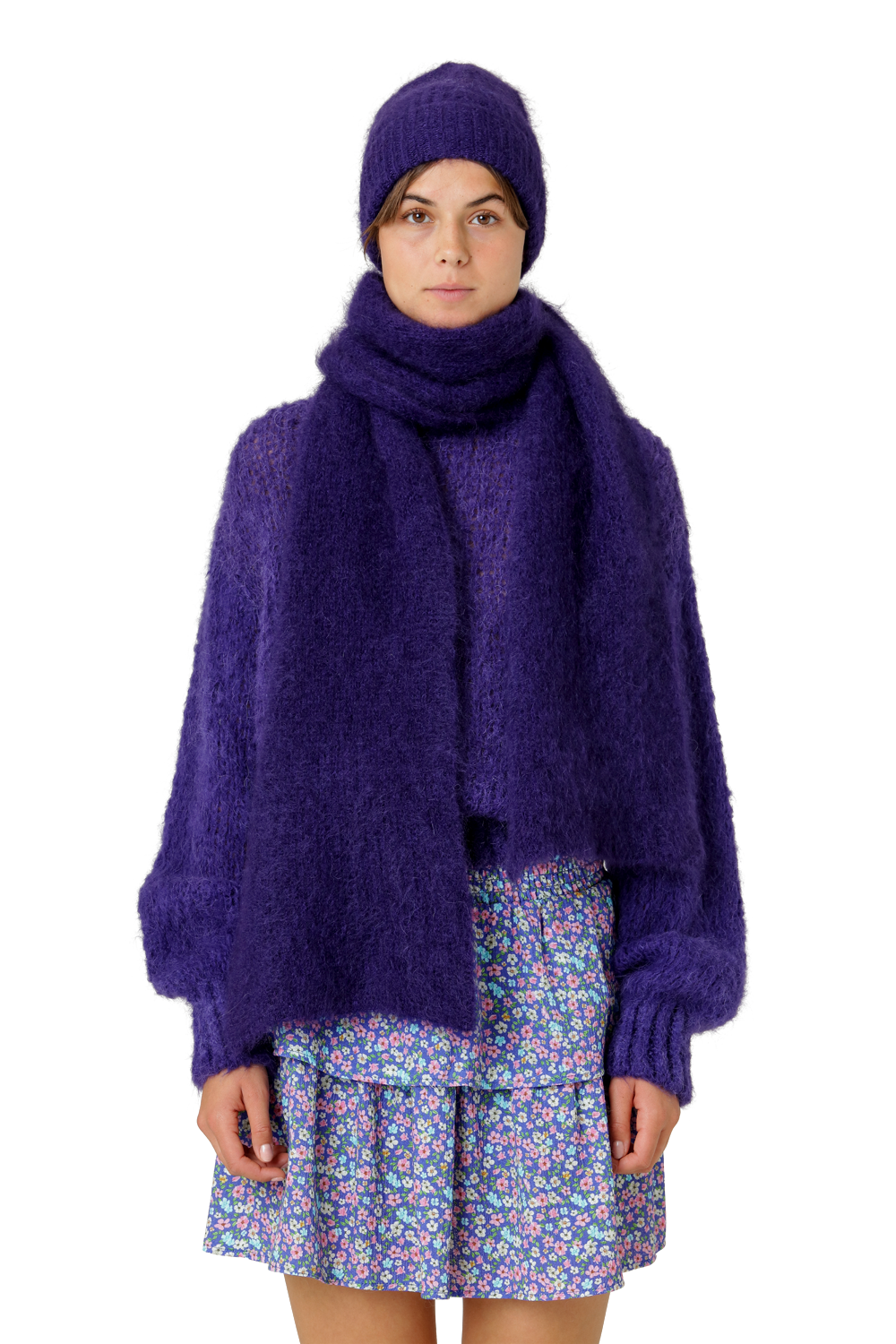 Mila Mohair Beanie Violet - Sample