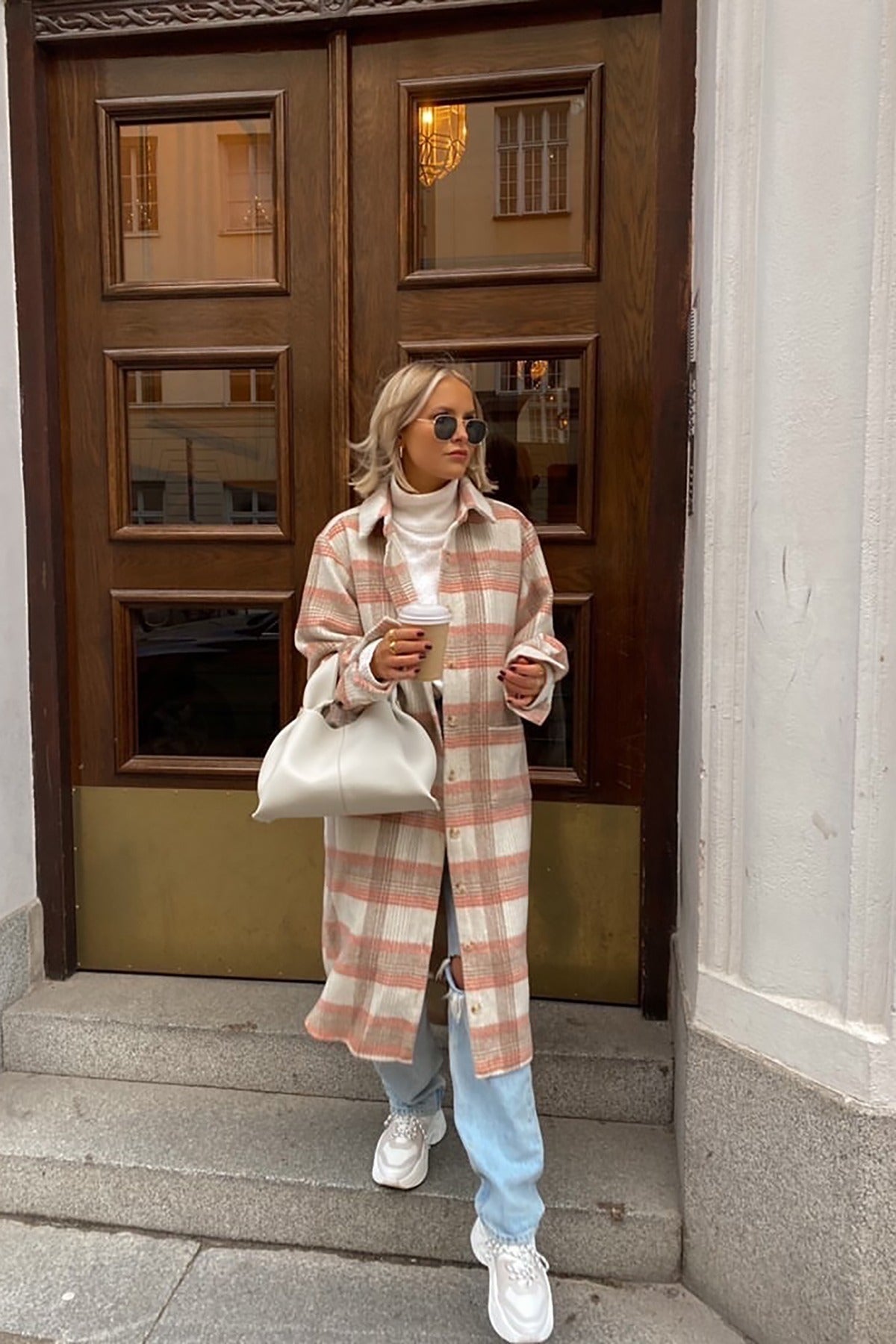 Caro Check Jacket Orange - Sample