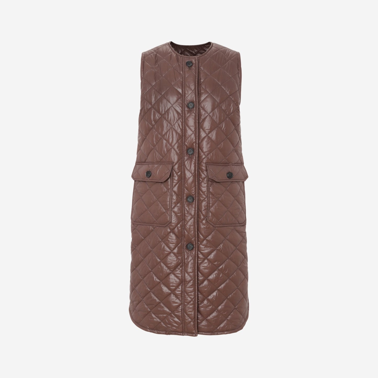 Cath Downtown Quilted Vest Dark Brown - Sample