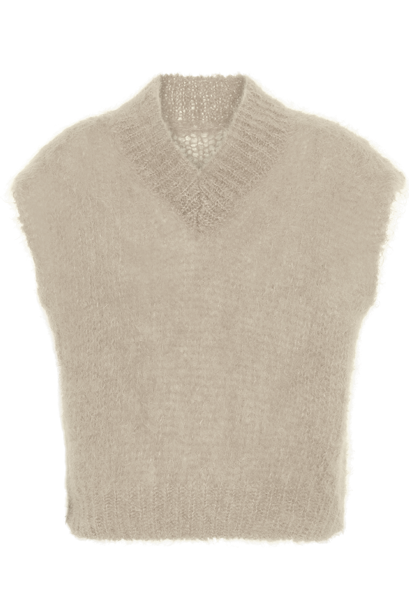 Elena V Neck Vest Beige - Sample