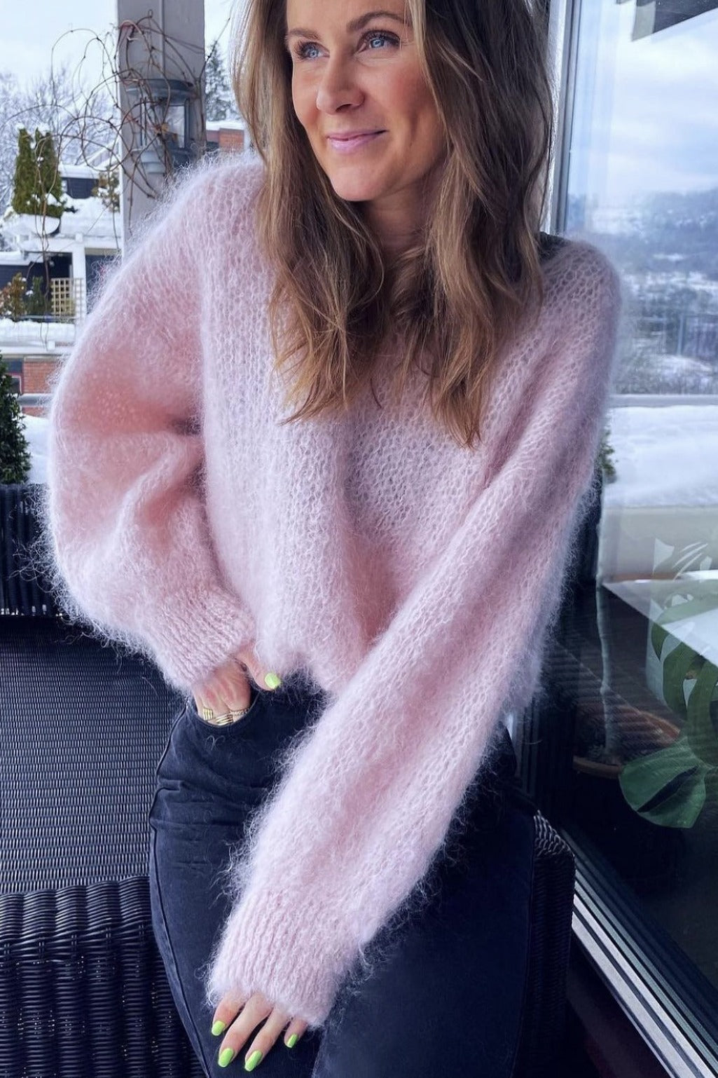 Milana LS Mohair Knit Light Pink
