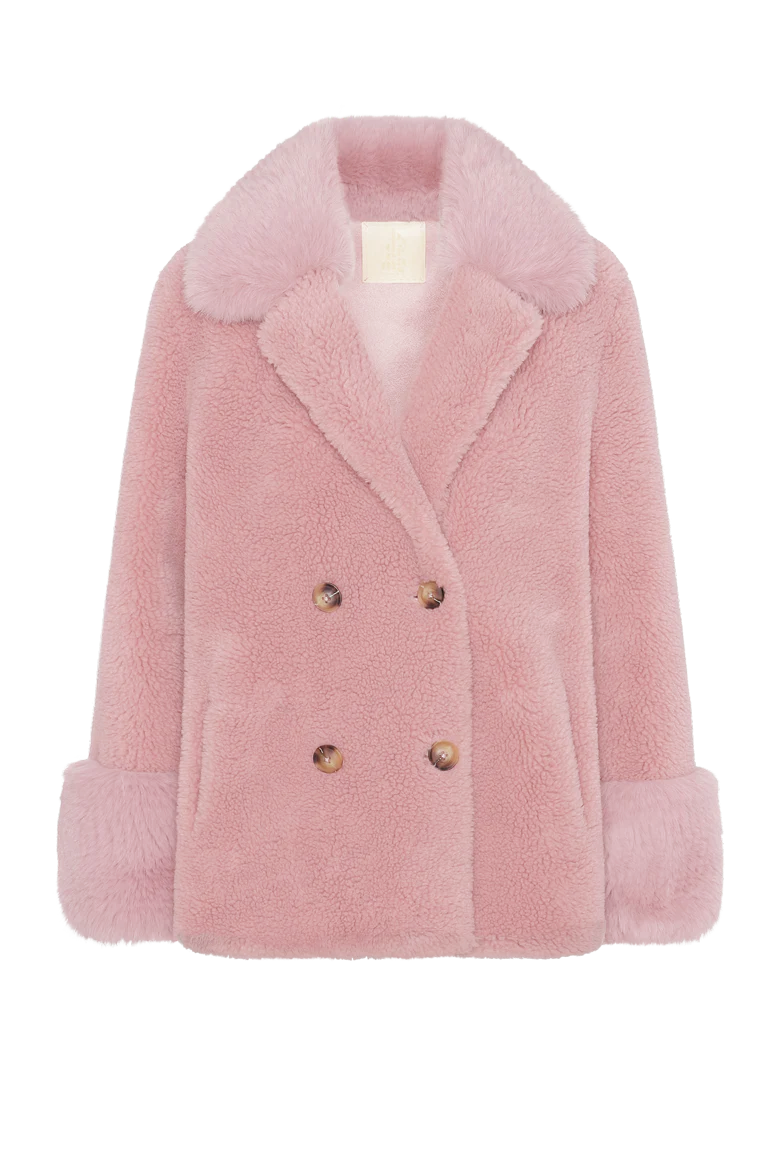 Fiona Short Wool Coat Light Pink