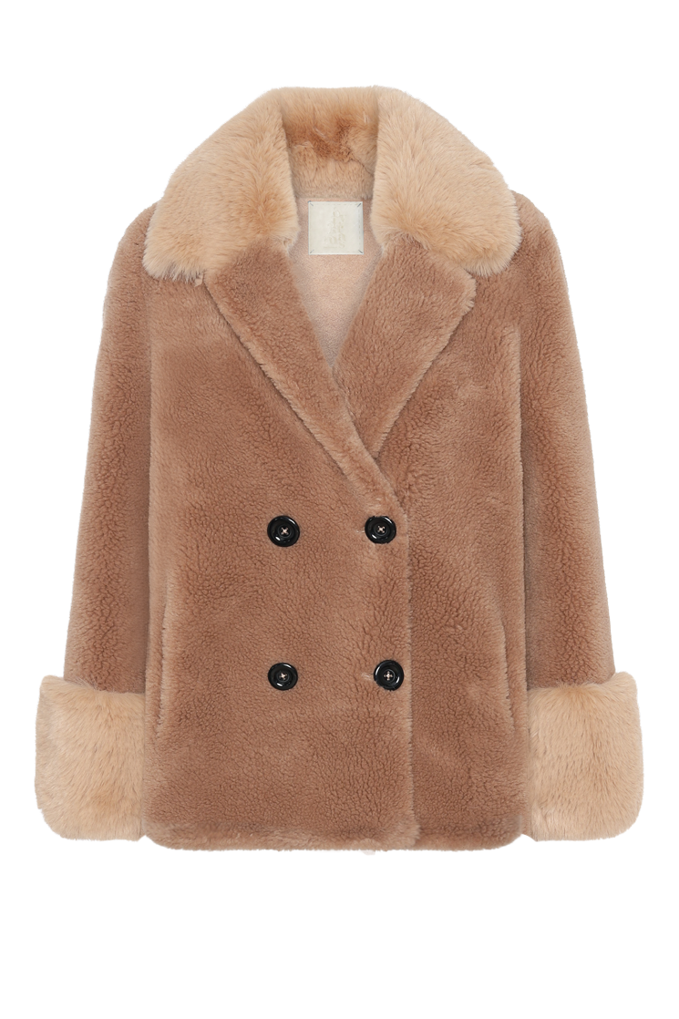 Fiona Short Wool Coat Light Brown