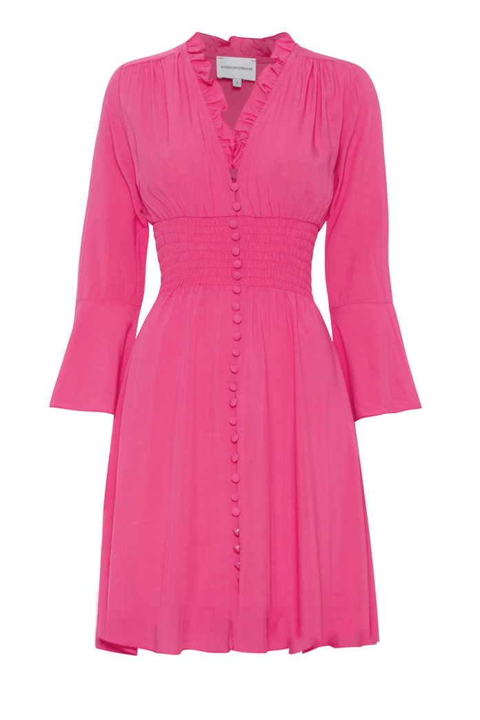 Sally Short Dress Pink Solid