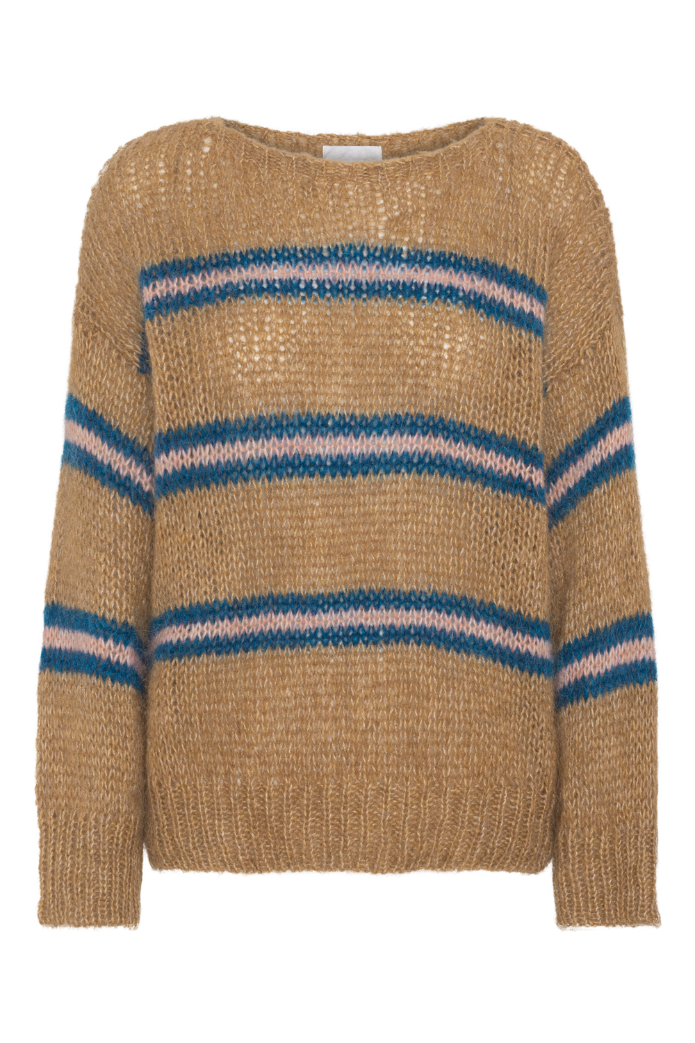 Amira Knit Pullover Brown/Blue/Light Pink Striped