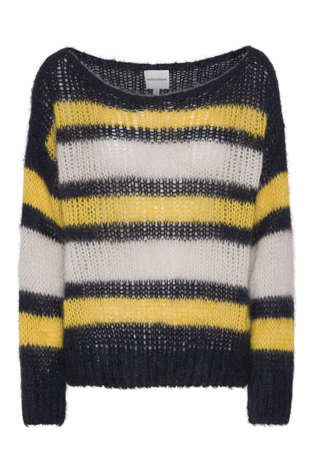Amira Knit Pullover Blue White Yellow Striped