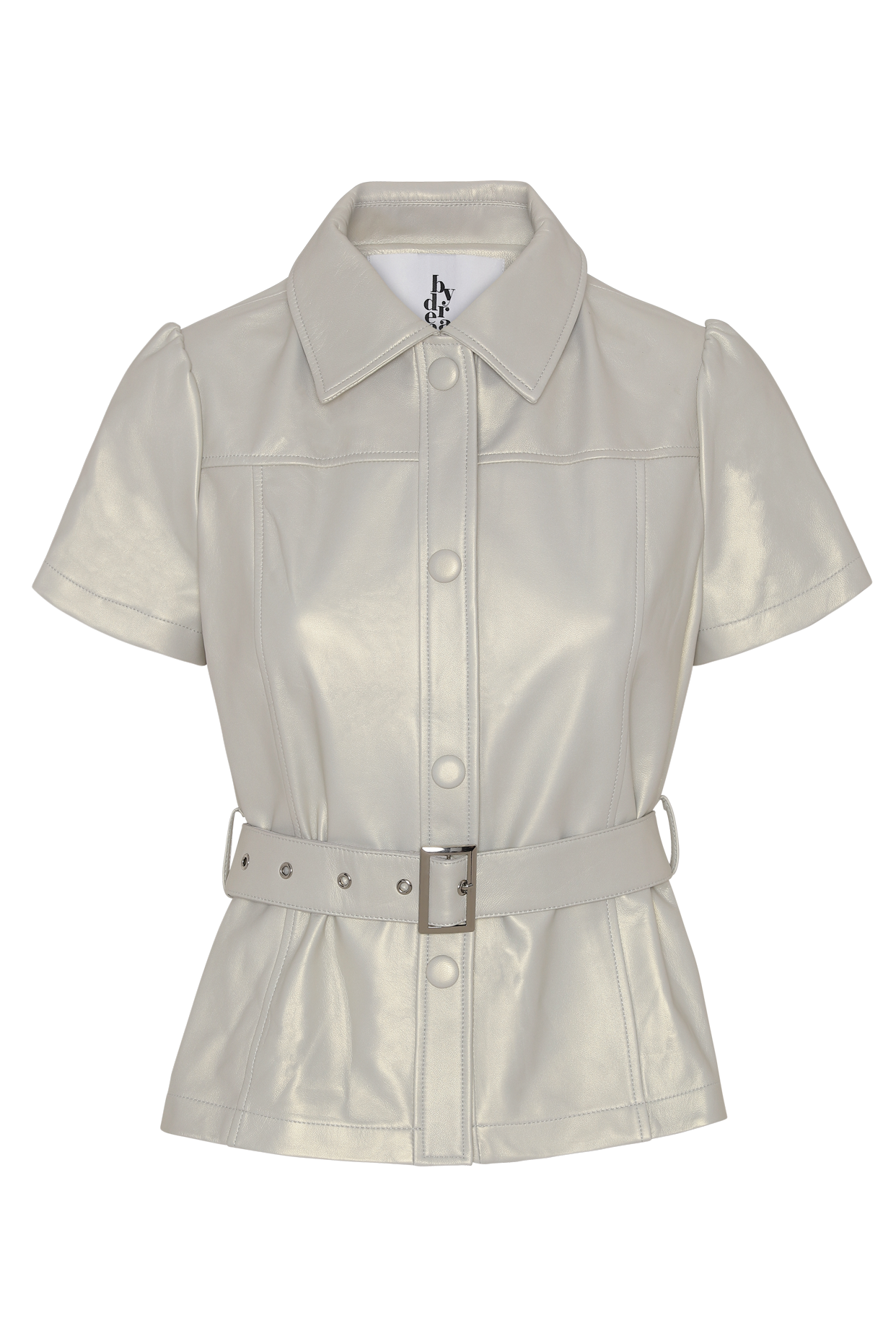 Aubrey Leather Shirt Cream White