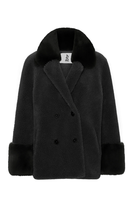 Fiona Short Wool Coat Black