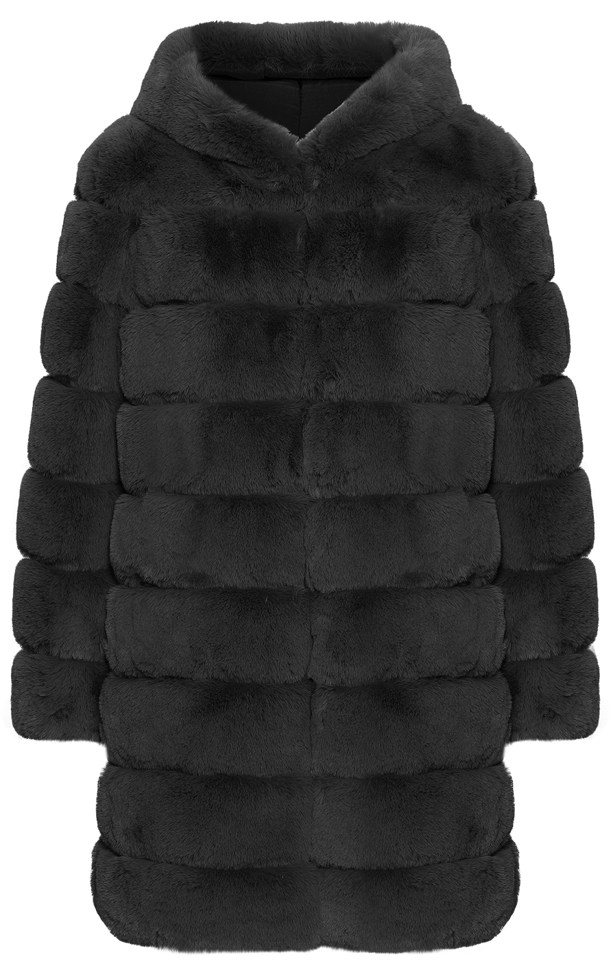 Blake Faux Fur Coat Long Black